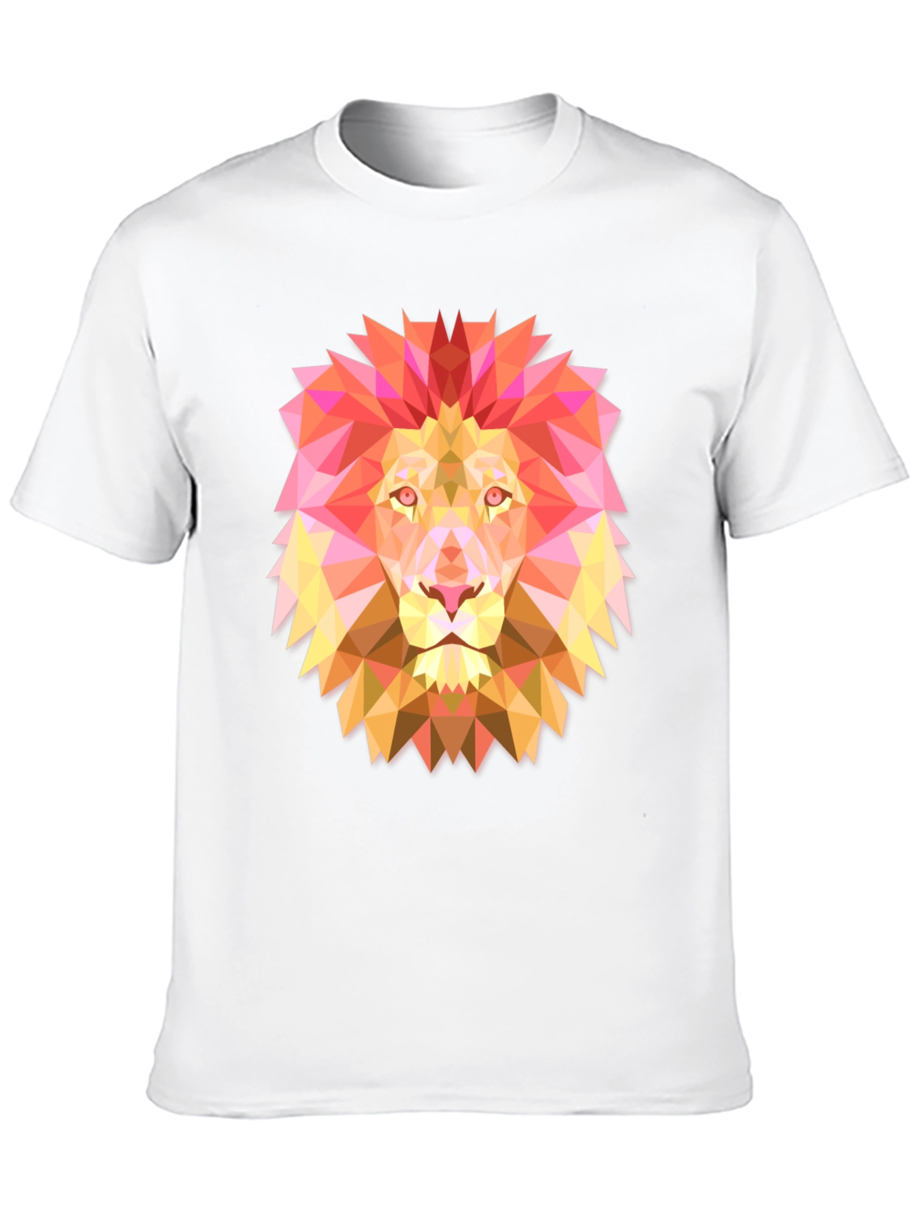 Geometric Lion Graphic Tee - Modern Black T-Shirt