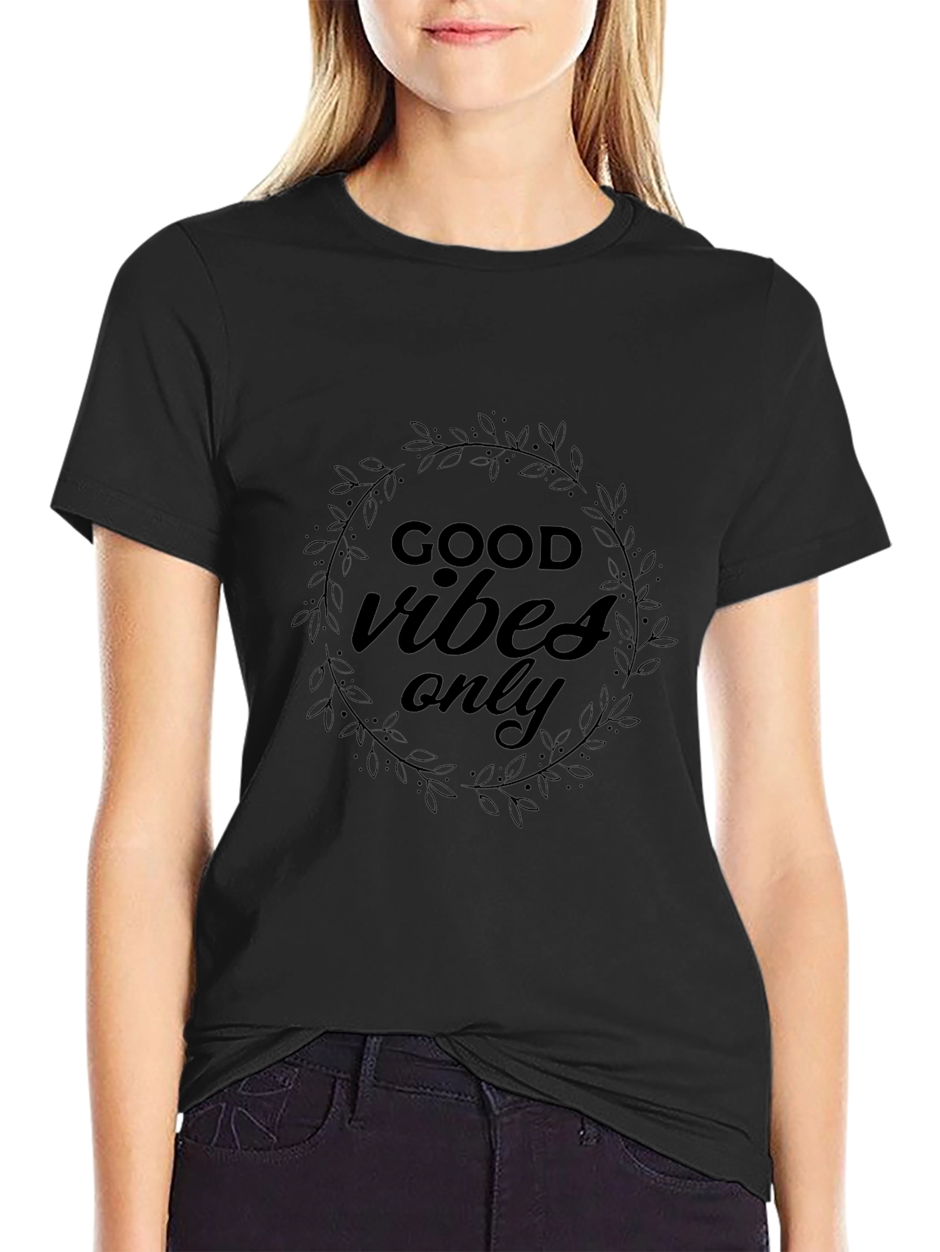 Good Vibes Only Black T-Shirt - Stylish Graphic Tee