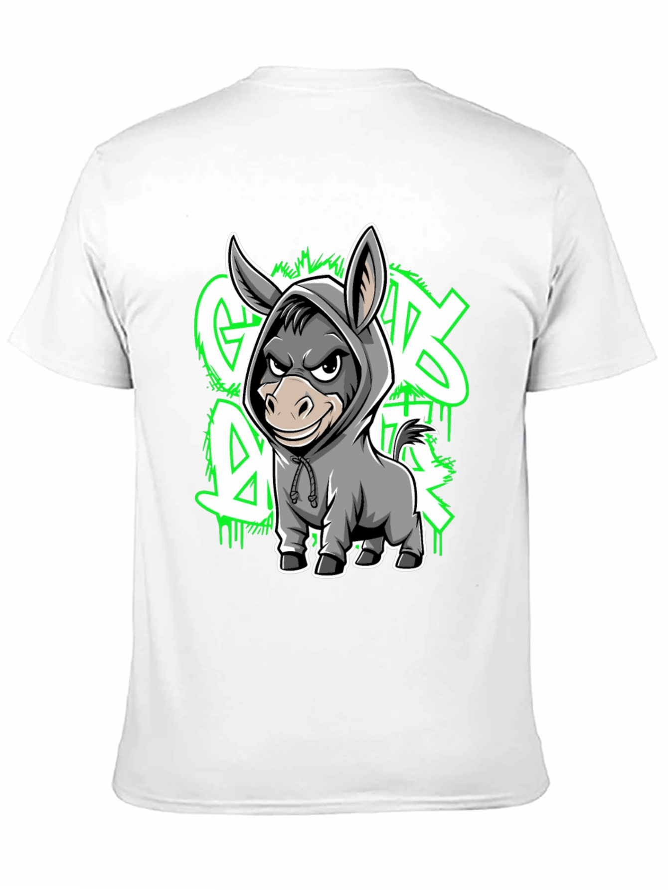 Graphic Tee - Cartoon Donkey in Hoodie