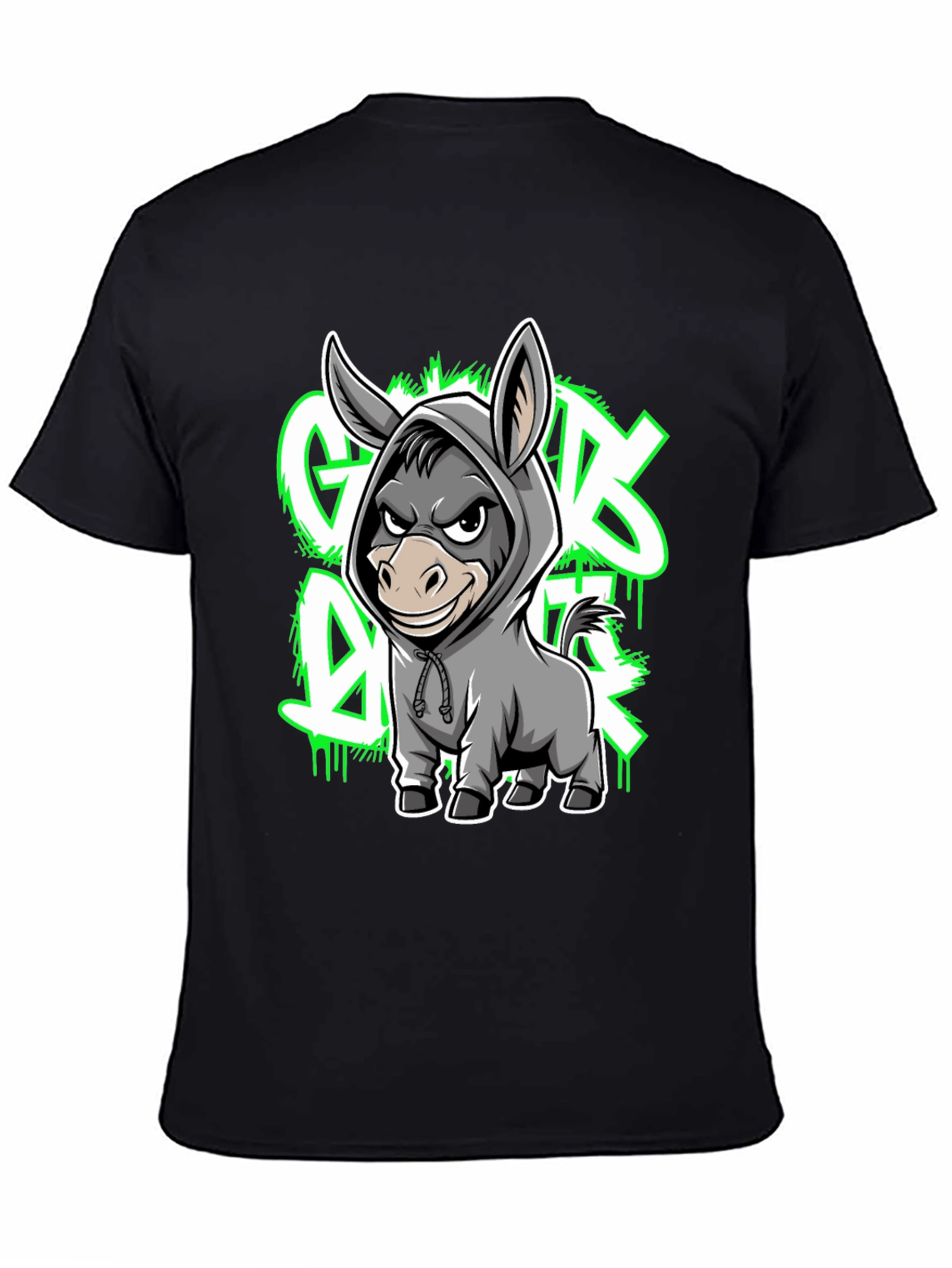 Graphic Tee - Cartoon Donkey in Hoodie