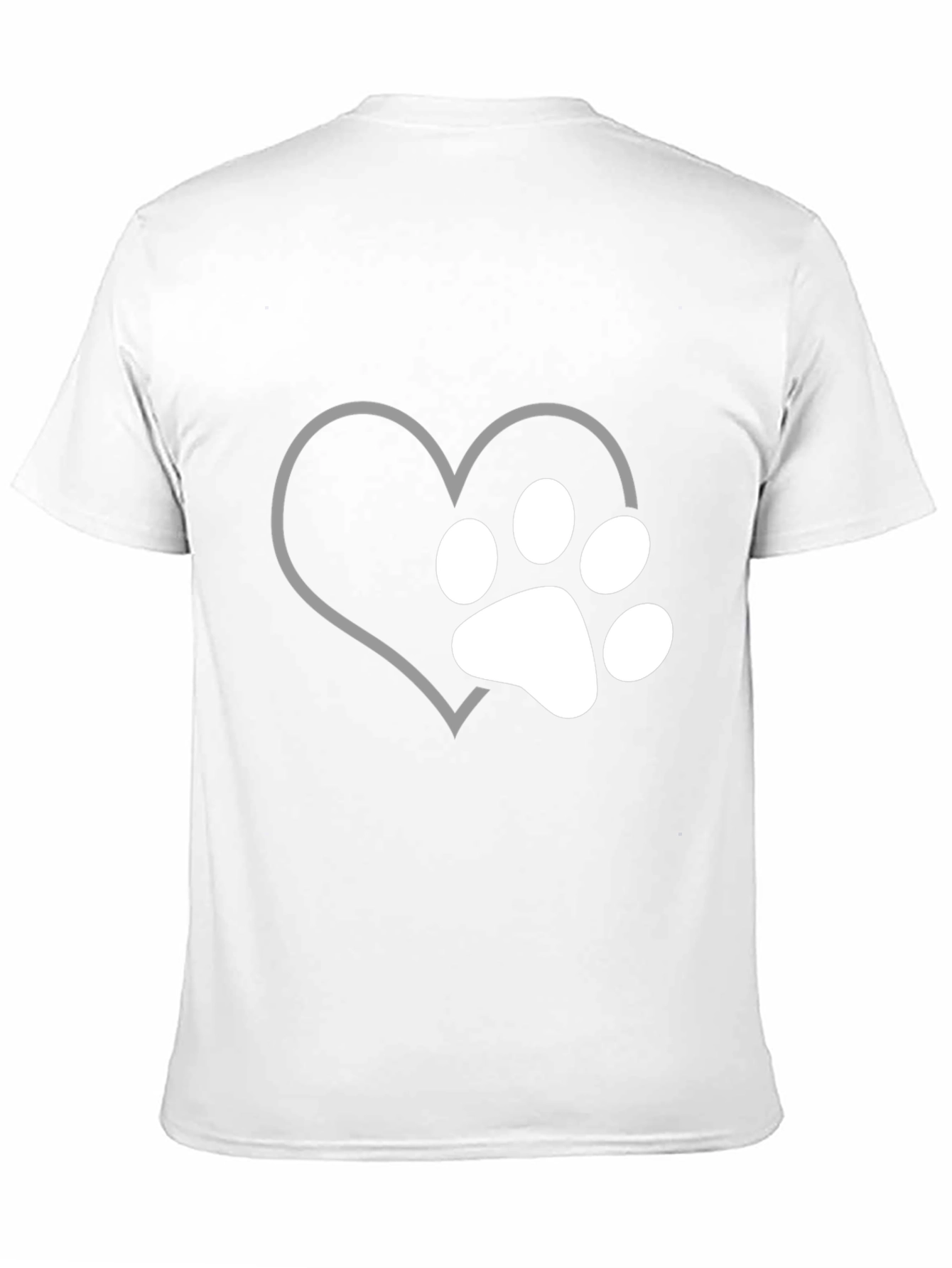 Heart Paw Print Tee - Black Cotton Comfort