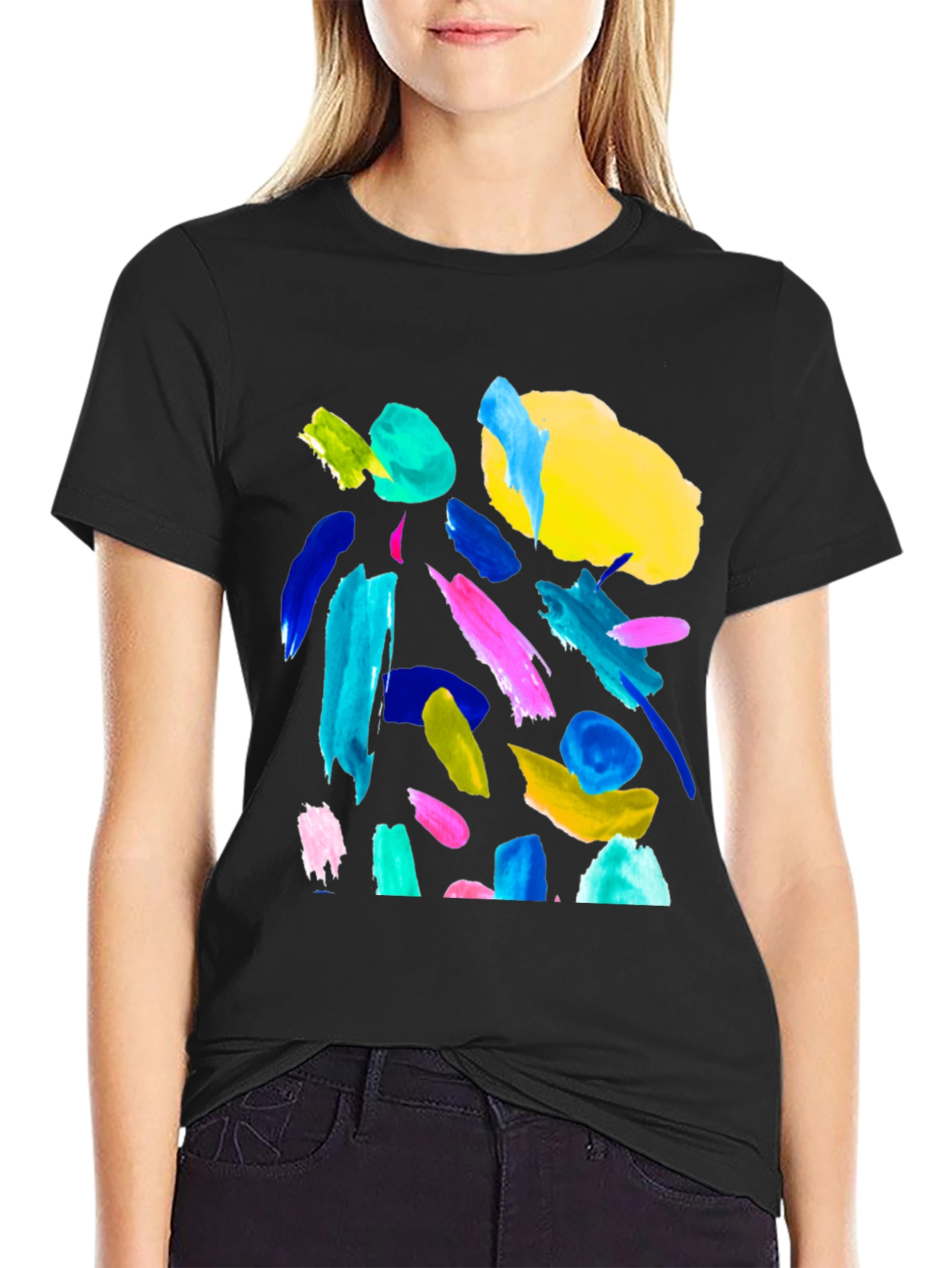 Abstract Art T-Shirt - Bold Brushstrokes Tee