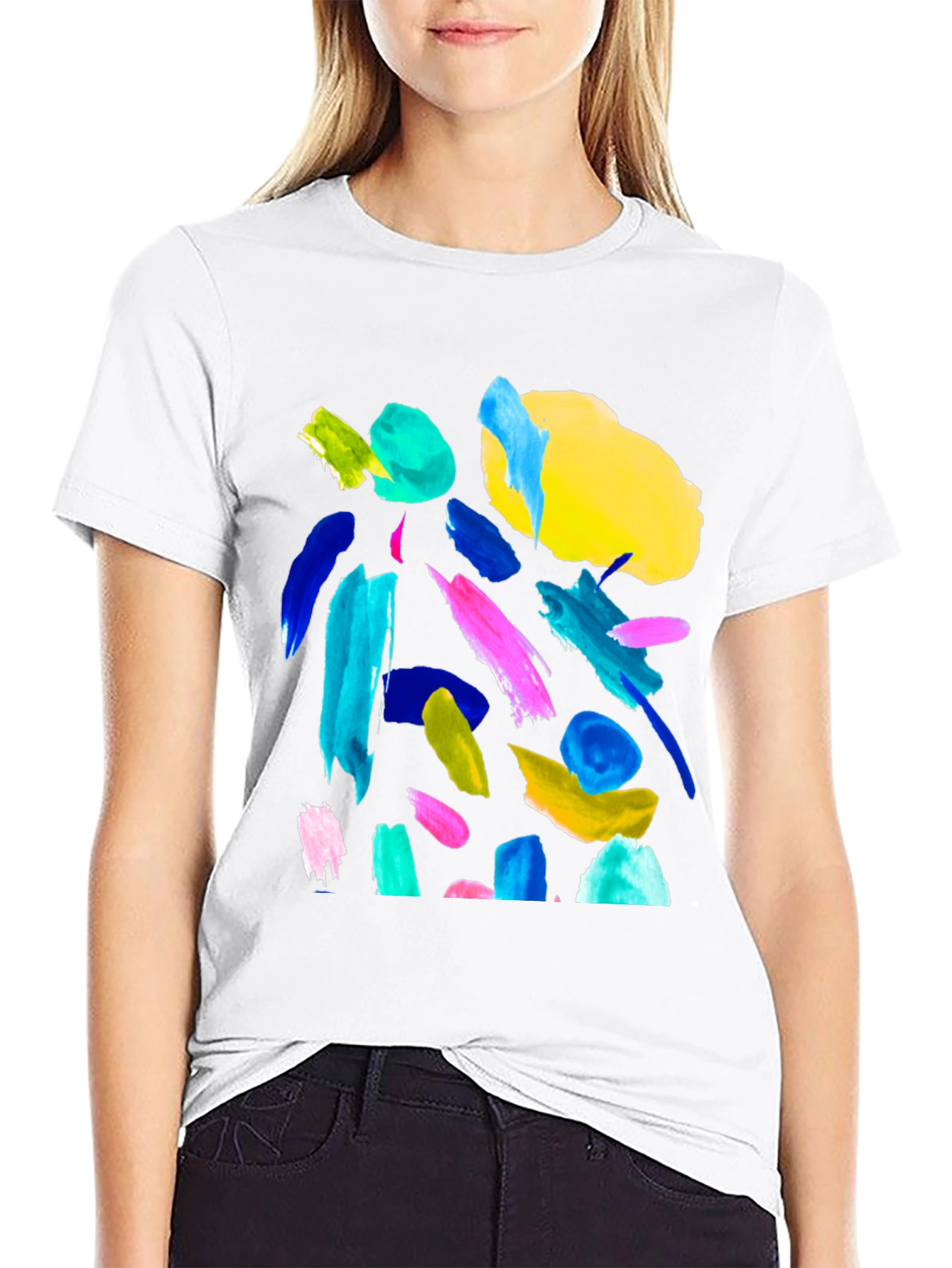 Abstract Art T-Shirt - Bold Brushstrokes Tee