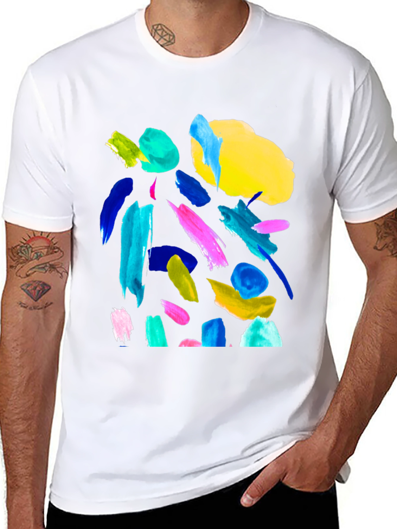Abstract Art T-Shirt - Bold Brushstrokes Tee