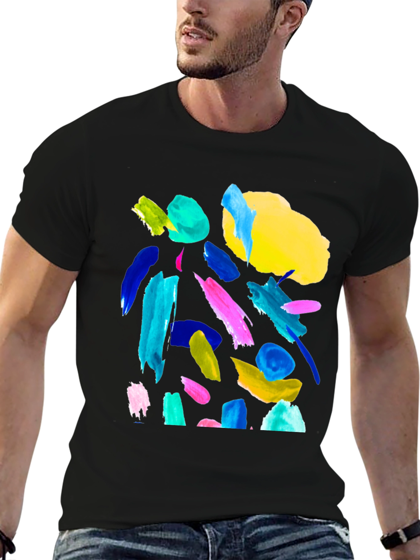 Abstract Art T-Shirt - Bold Brushstrokes Tee