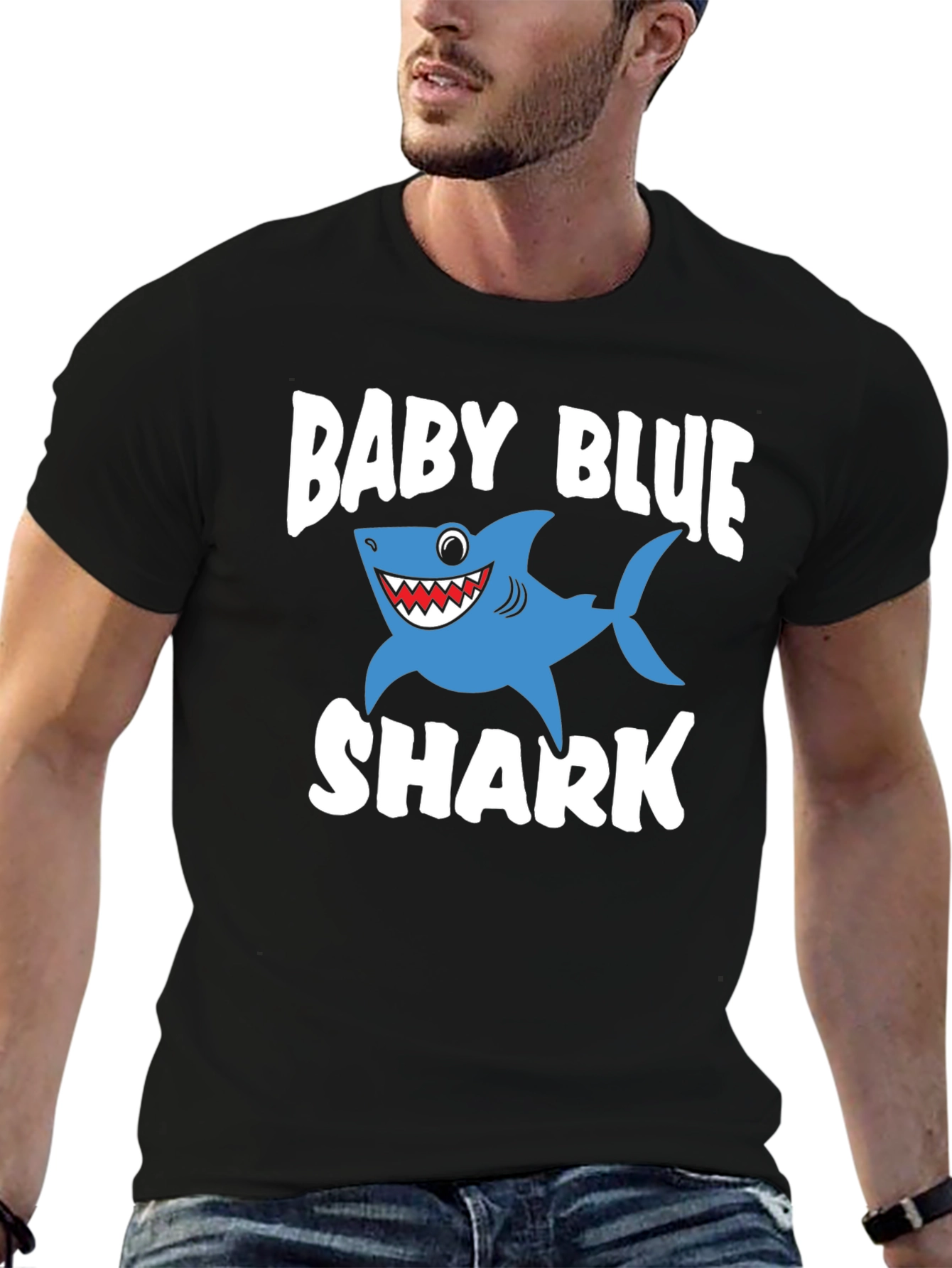 Baby Blue Shark Graphic T-Shirt