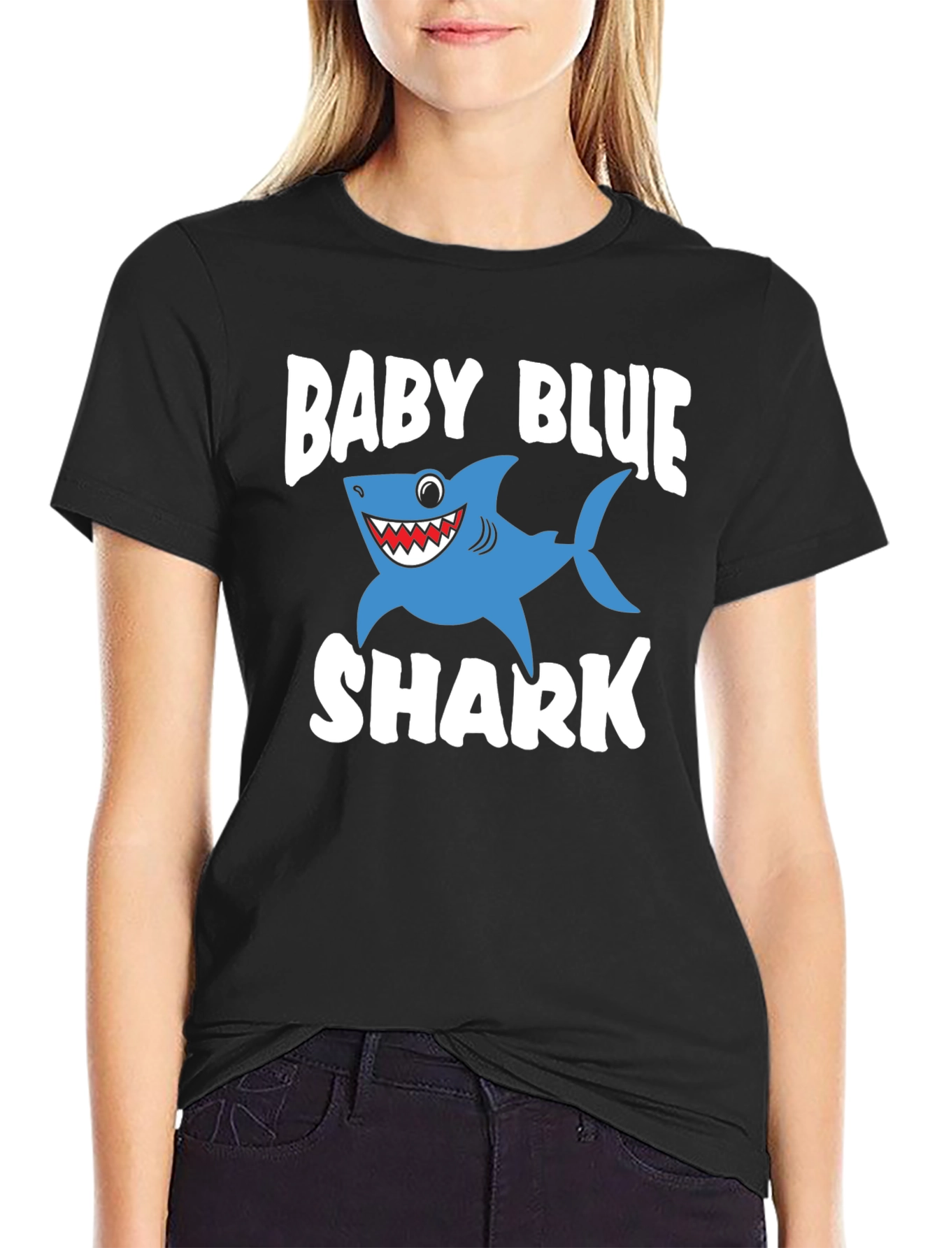 Baby Blue Shark Graphic T-Shirt