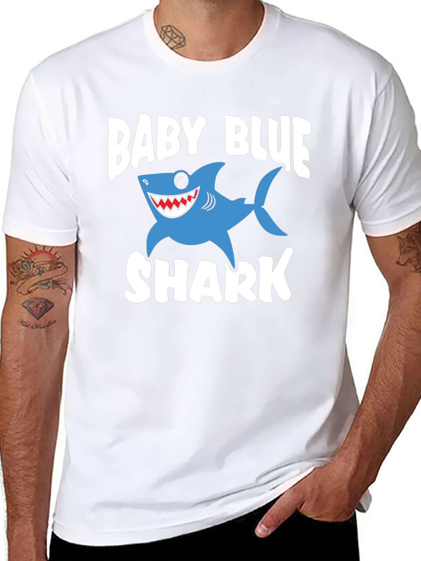 Baby Blue Shark Graphic T-Shirt