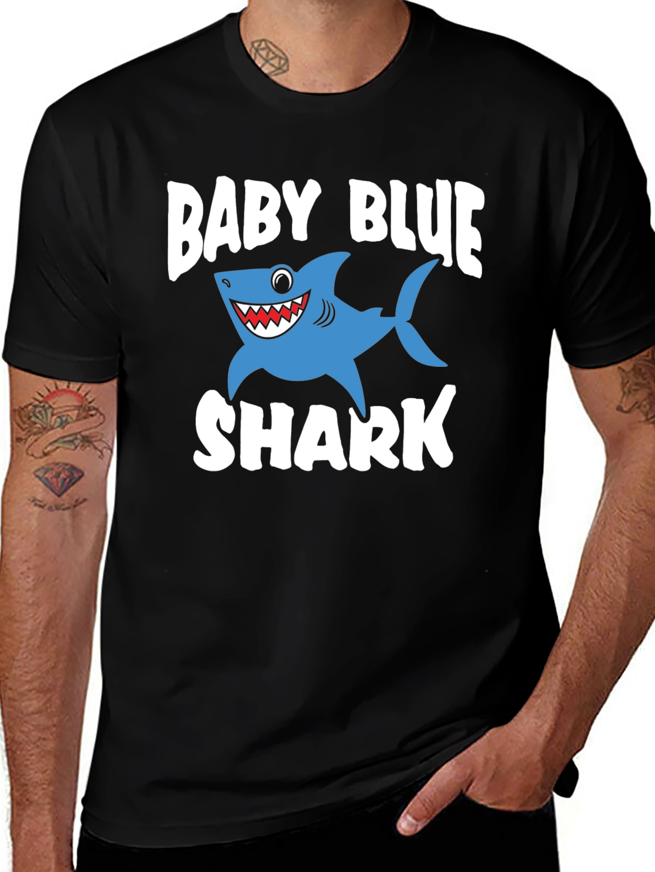 Baby Blue Shark Graphic T-Shirt