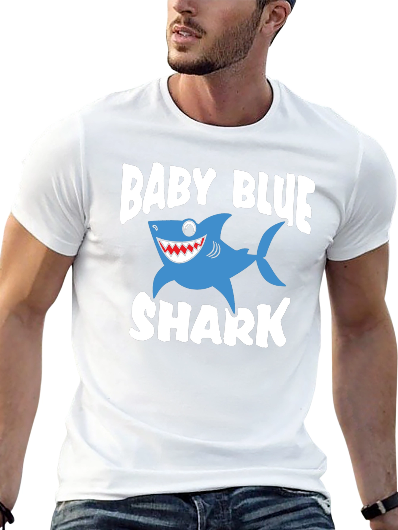 Baby Blue Shark Graphic T-Shirt
