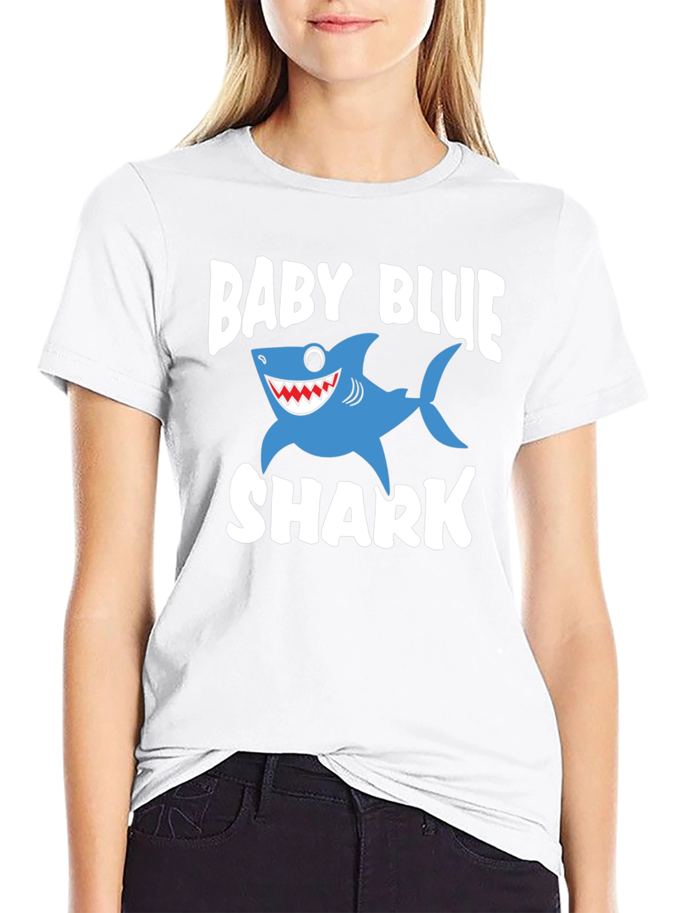 Baby Blue Shark Graphic T-Shirt