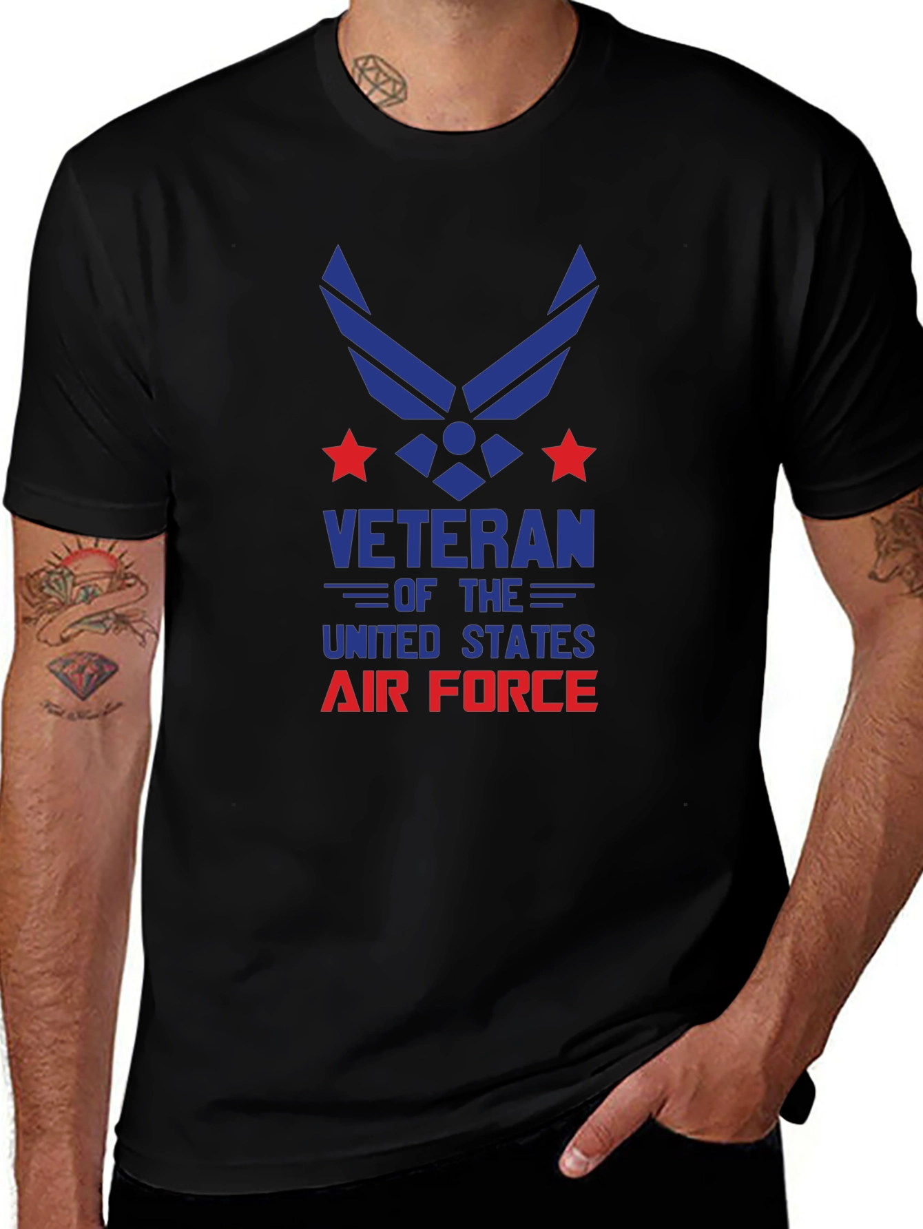 Air Force Veteran Graphic T-Shirt - Black