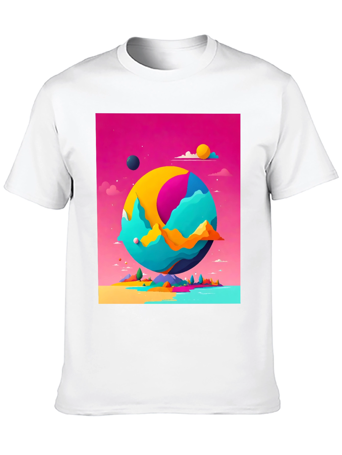 Abstract World Graphic Tee - Black Cotton