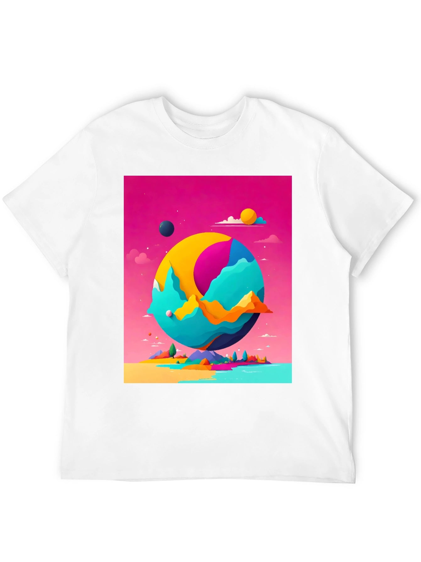 Abstract World Graphic Tee - Black Cotton