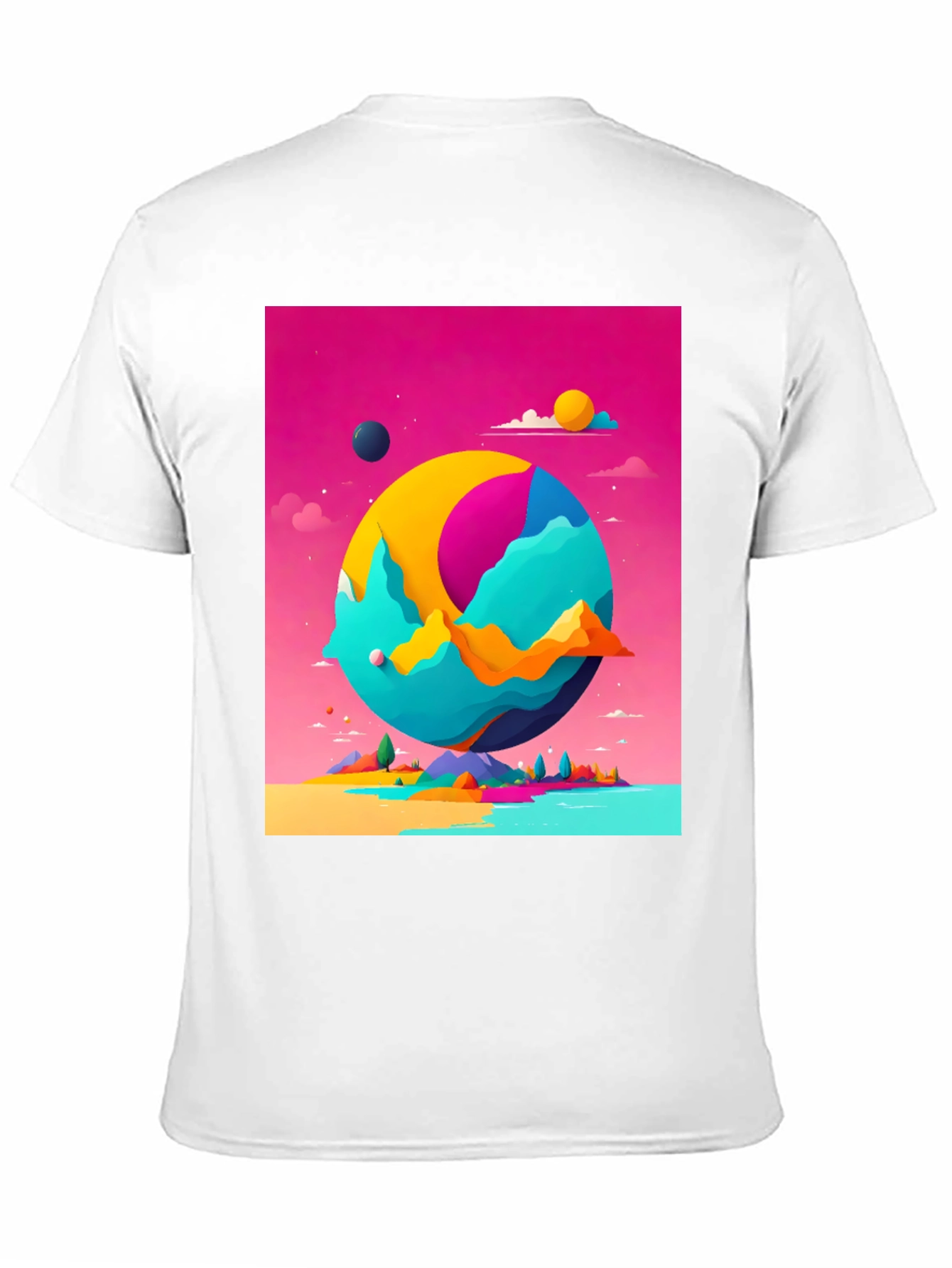 Abstract World Graphic Tee - Black Cotton