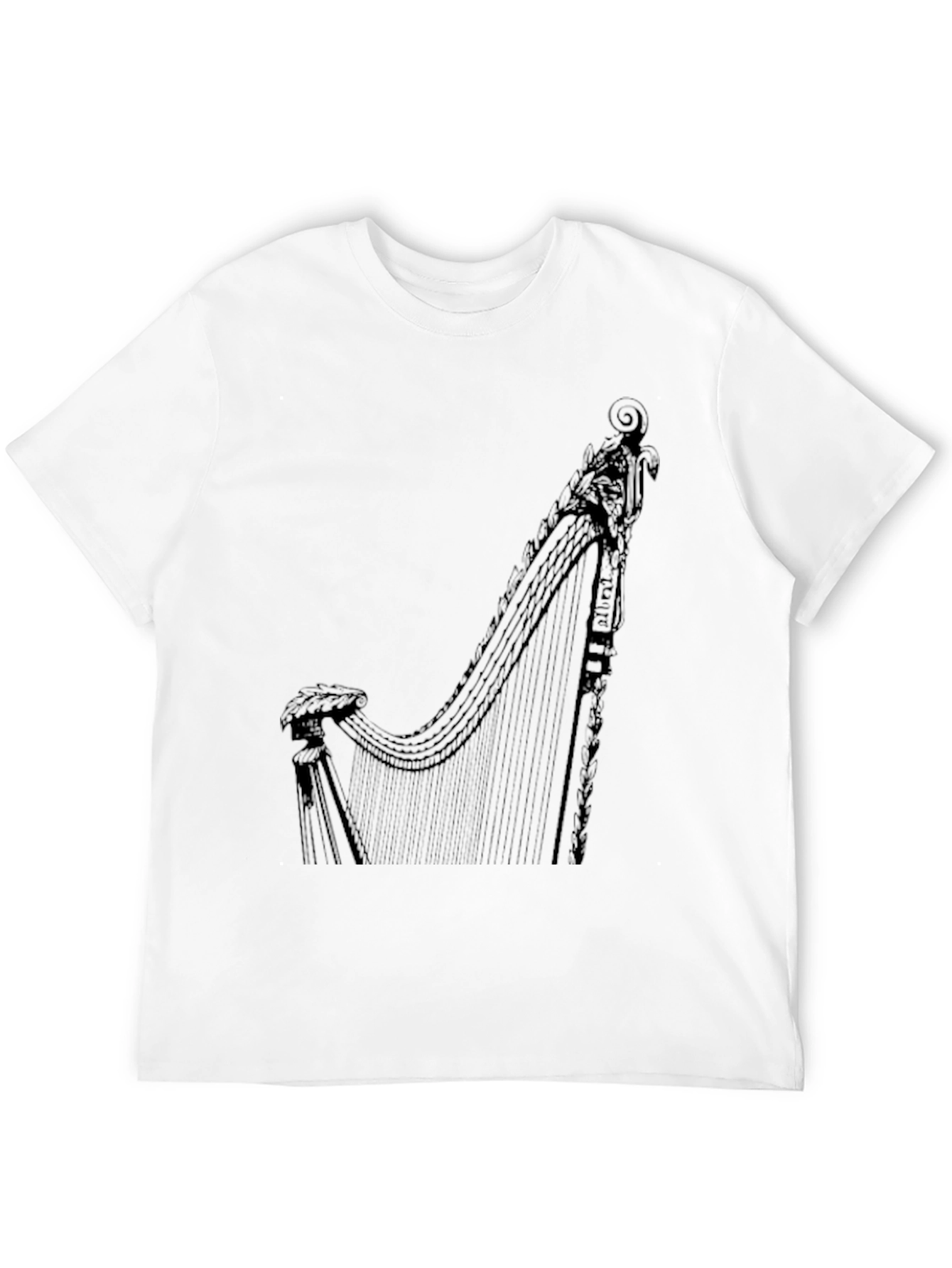 Harp Graphic Black T-Shirt | Musician Style