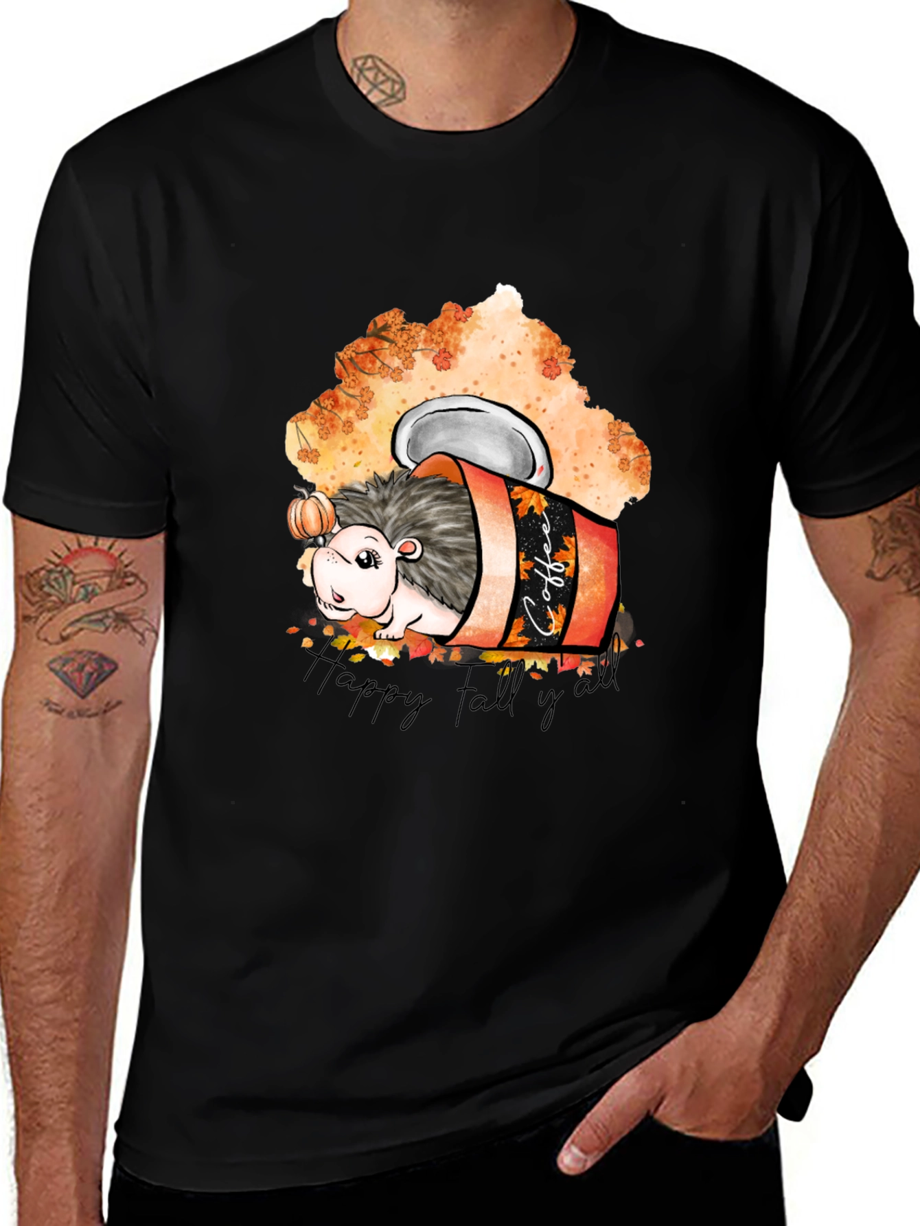 Happy Fall Yall Hedgehog Coffee T-Shirt
