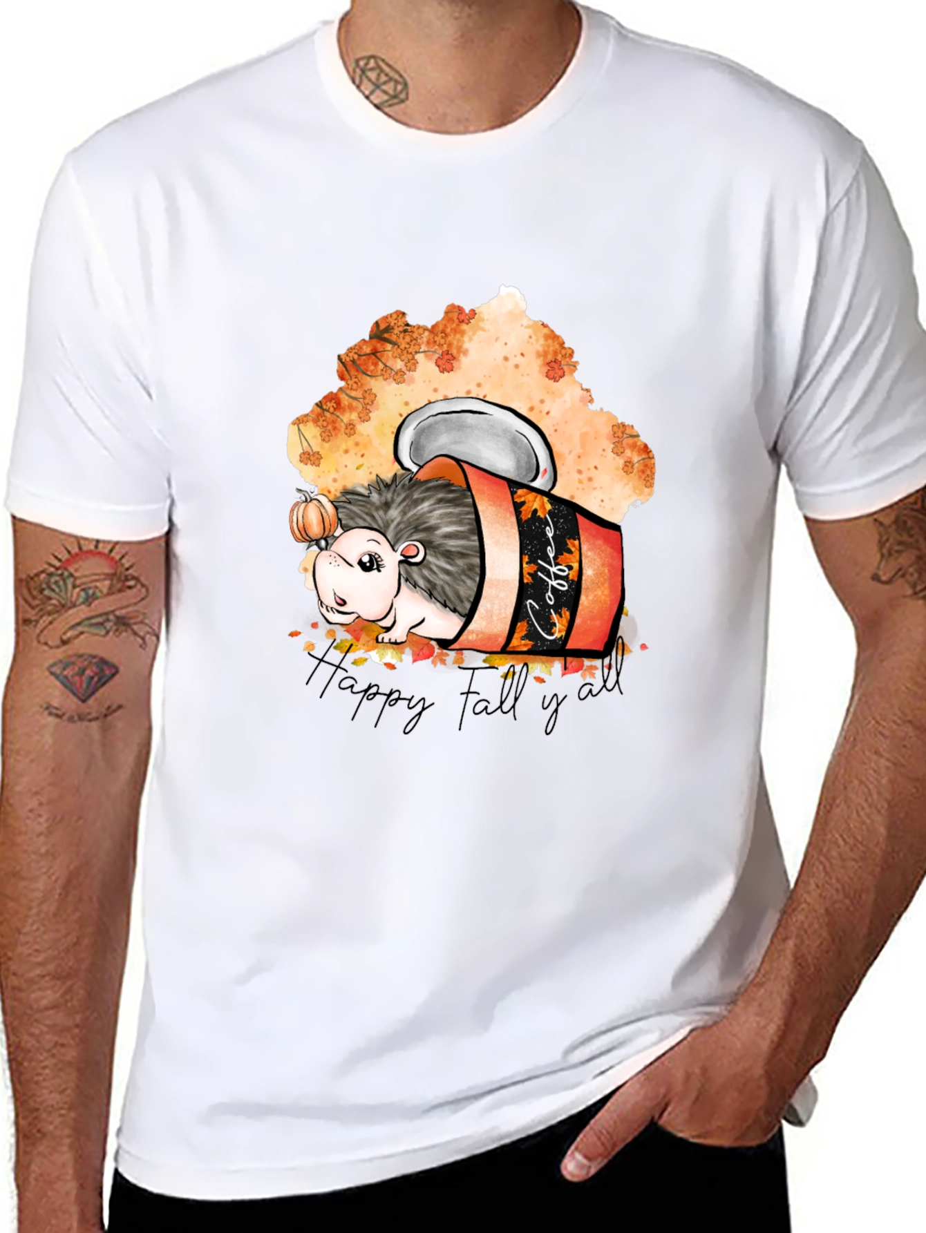 Happy Fall Yall Hedgehog Coffee T-Shirt