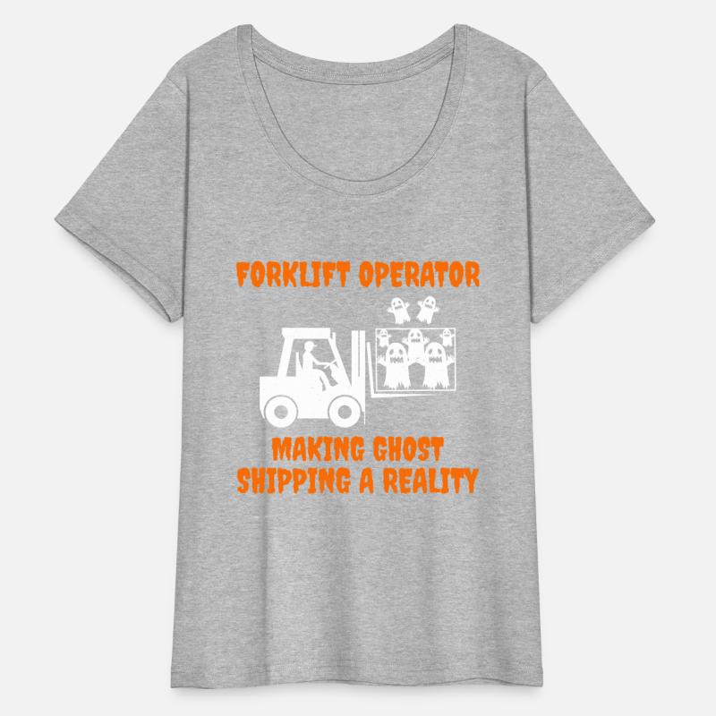 Halloween Ghost Forklift Operator Heavy Equipment