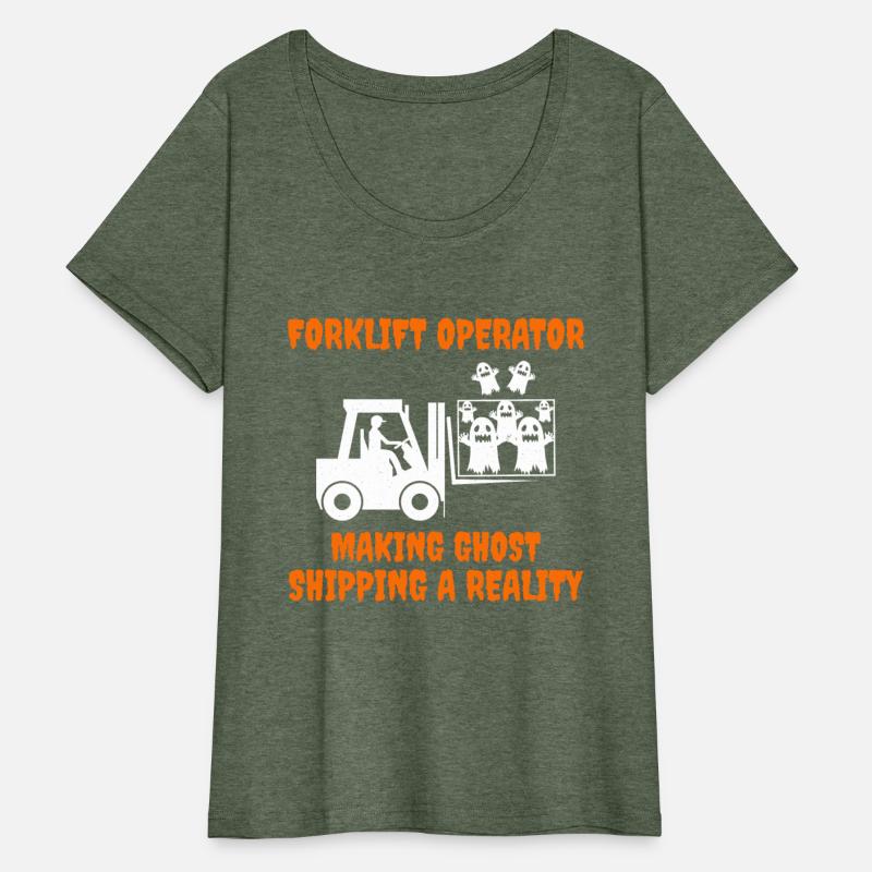 Halloween Ghost Forklift Operator Heavy Equipment