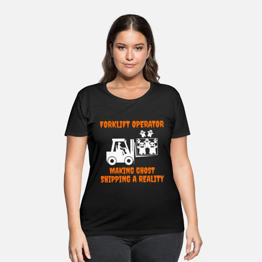 Halloween Ghost Forklift Operator Heavy Equipment