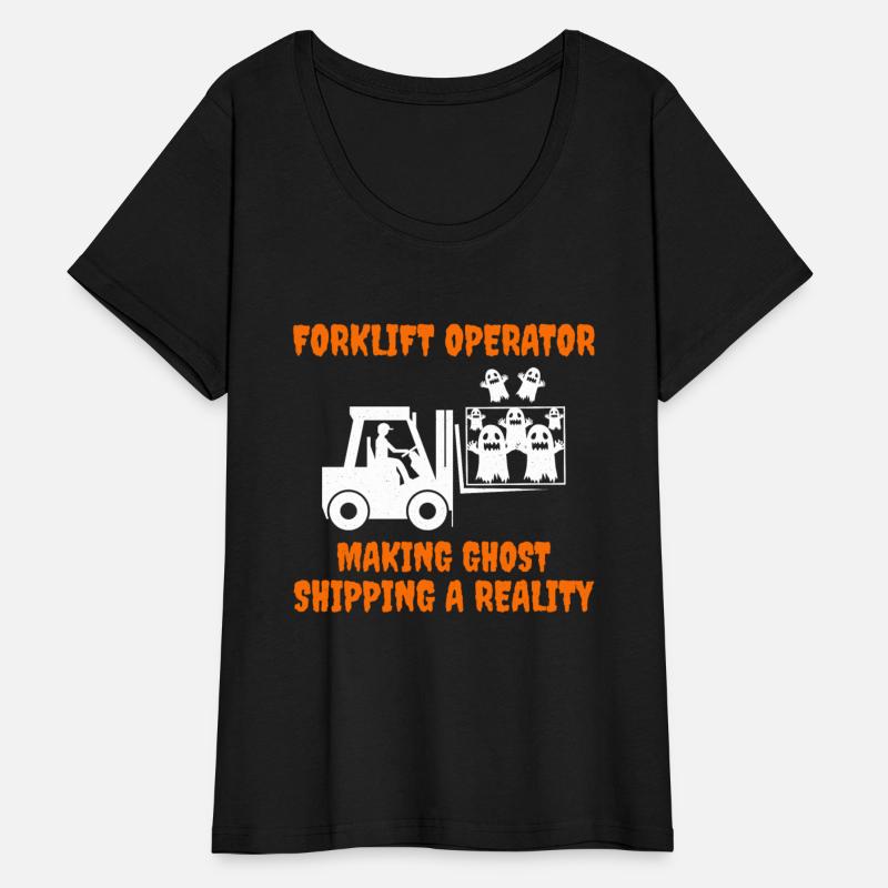 Halloween Ghost Forklift Operator Heavy Equipment
