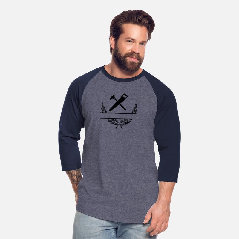 Hammer and saw in laurel wreath