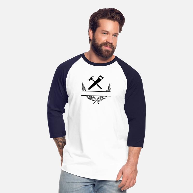 Hammer and saw in laurel wreath
