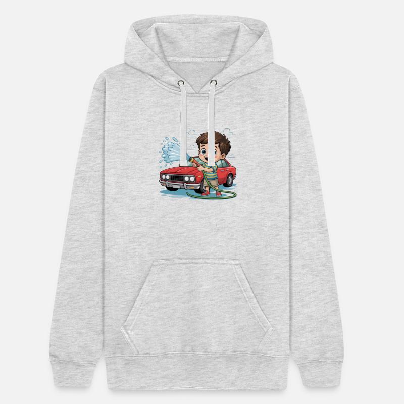 Happy Boy Washing Classic Car