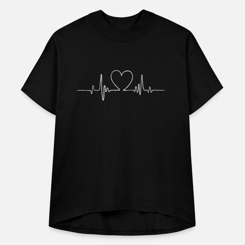 Heartbeat line forming a heart