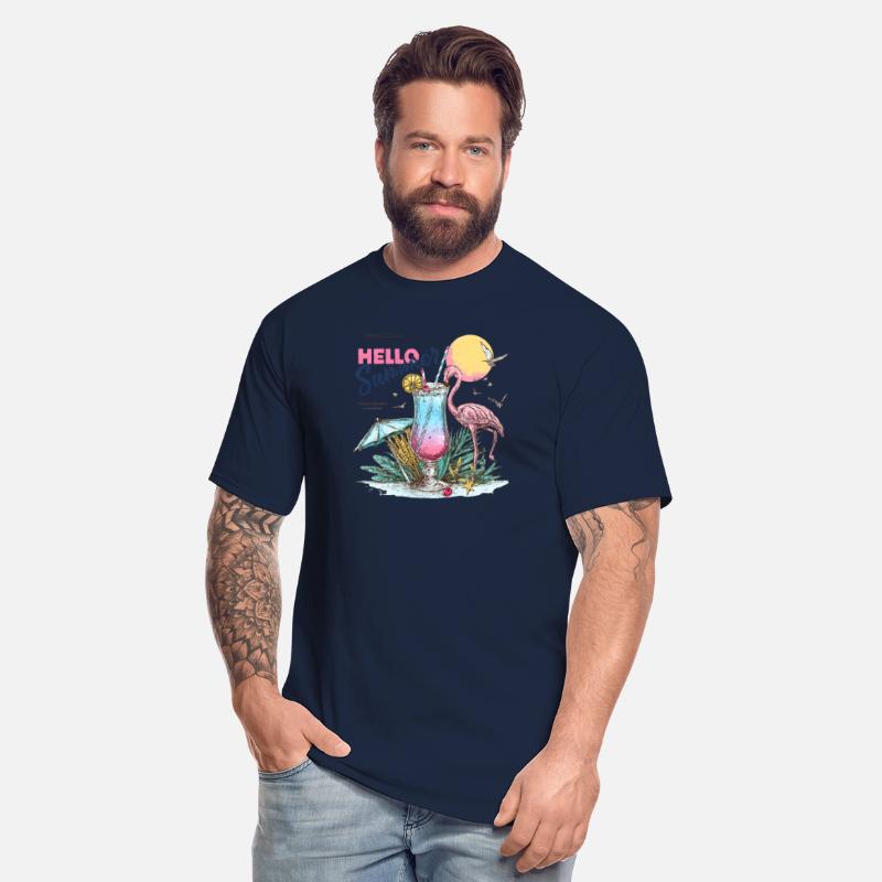 Hello Summer Flamingo & Cocktail T-Shirt