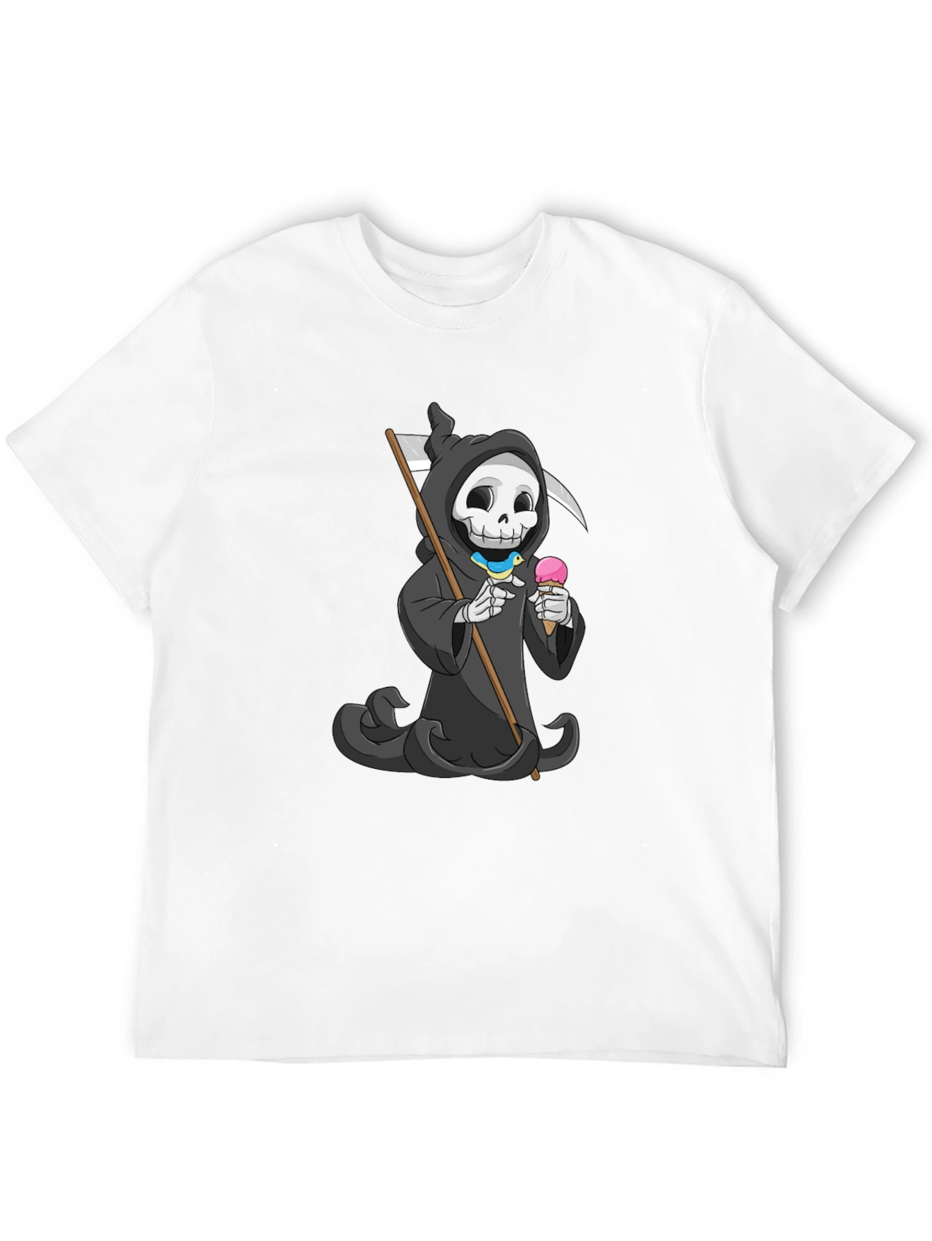 Grim Reaper Ice Cream T-Shirt - Funny Skeleton Tee