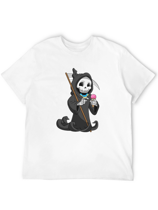 Grim Reaper Ice Cream T-Shirt - Funny Skeleton Tee