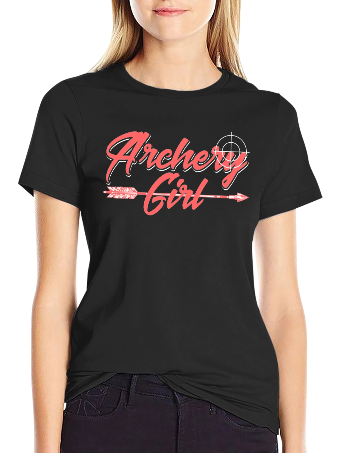 Archery Girl Arrow Graphic Tee - Trendy Sportswear