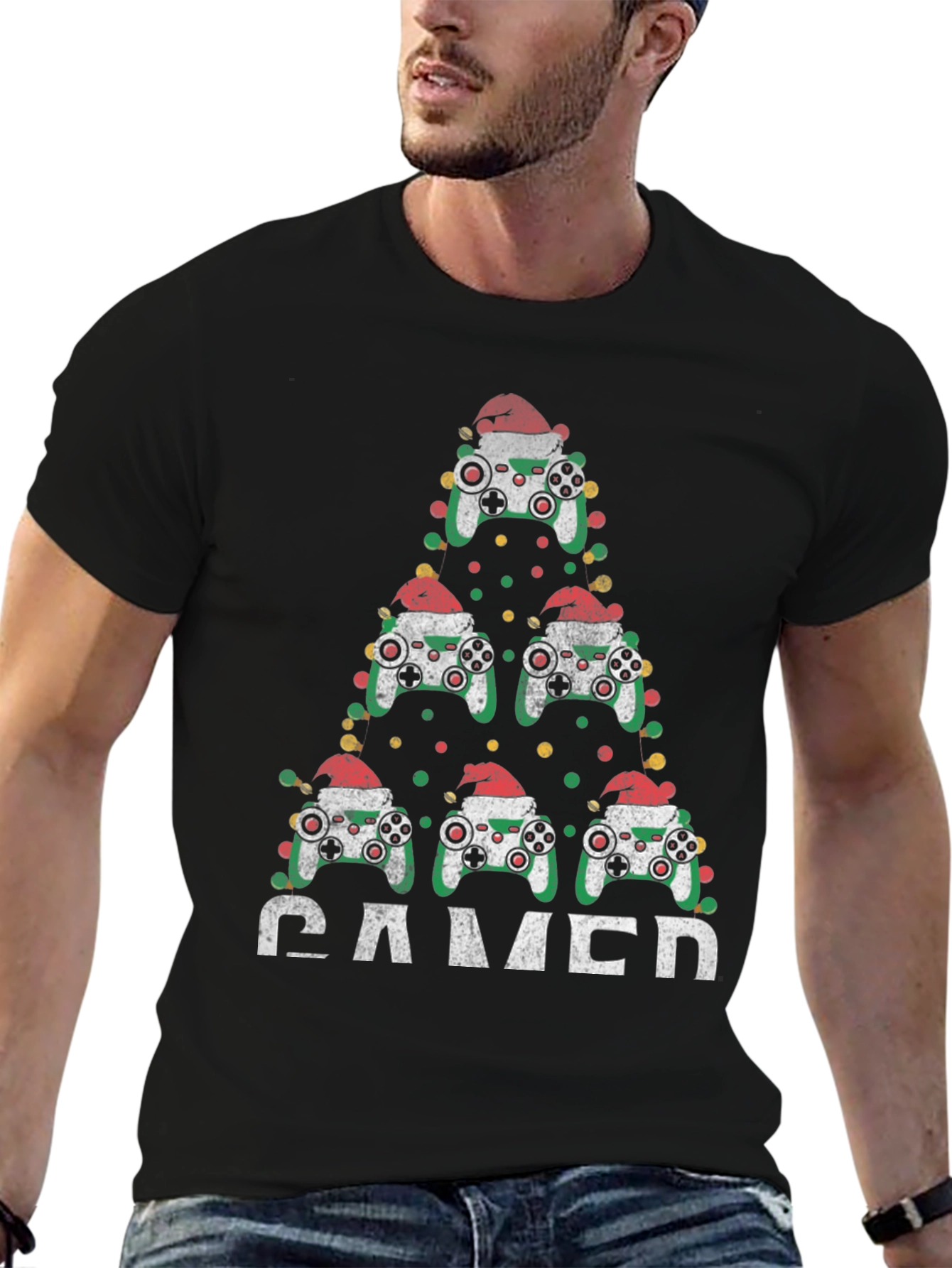 Gamer Christmas Tree Controller T-Shirt
