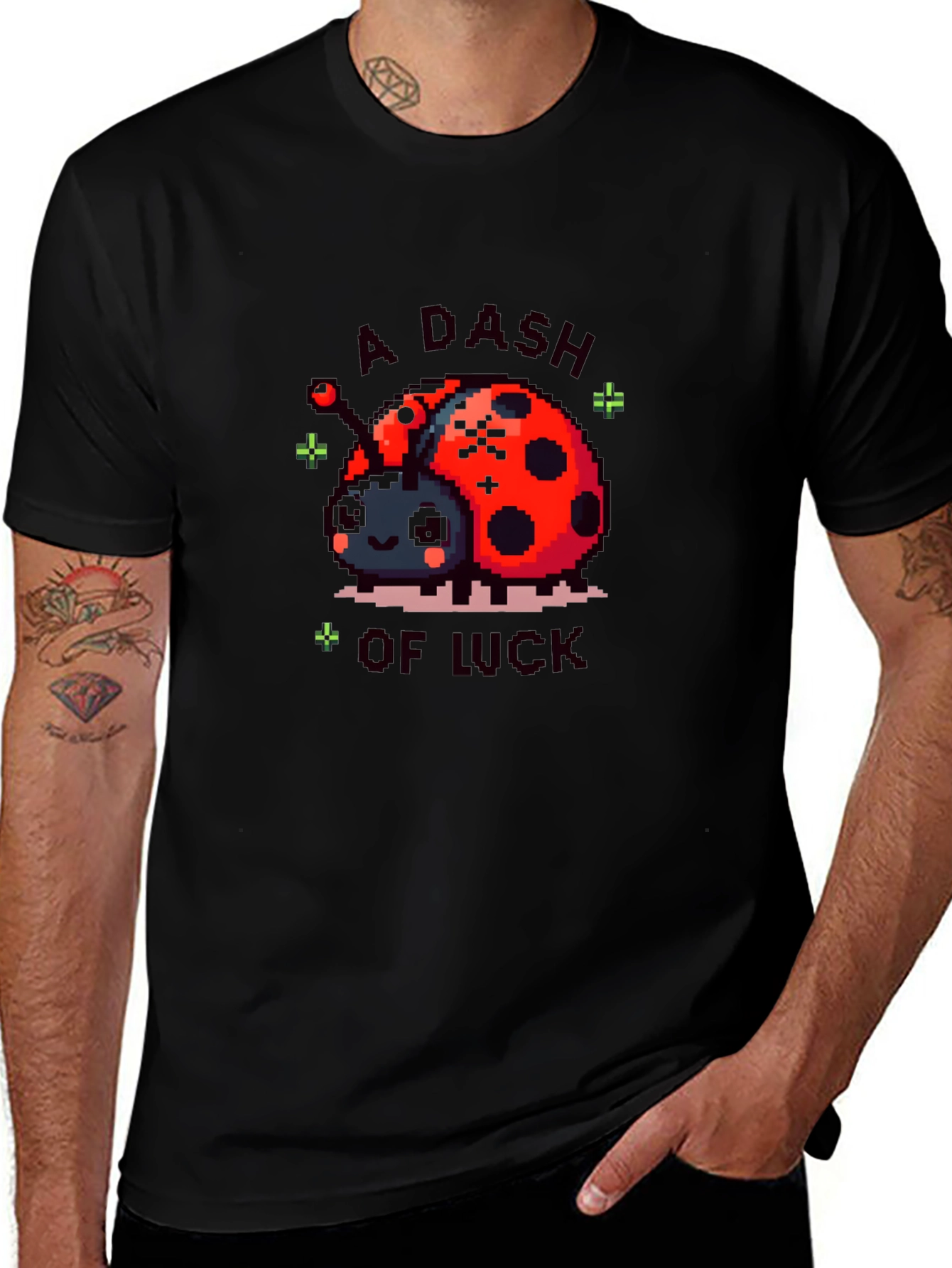 A Dash Of Luck Pixel Ladybug Graphic Tee
