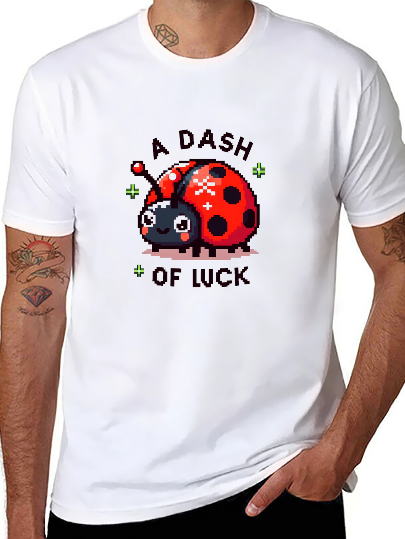 A Dash Of Luck Pixel Ladybug Graphic Tee