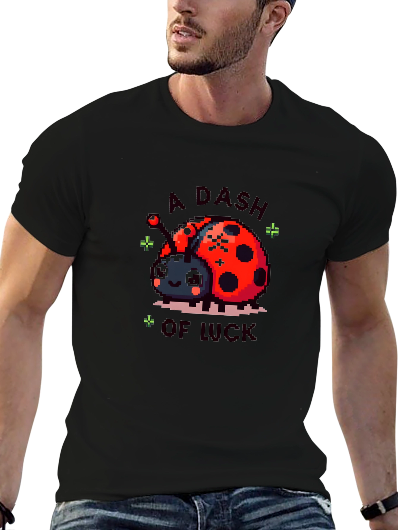 A Dash Of Luck Pixel Ladybug Graphic Tee