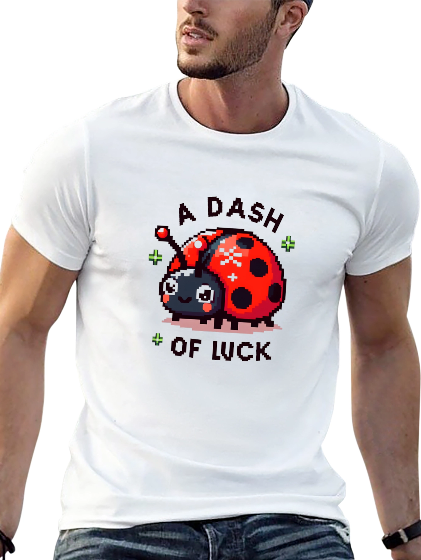 A Dash Of Luck Pixel Ladybug Graphic Tee