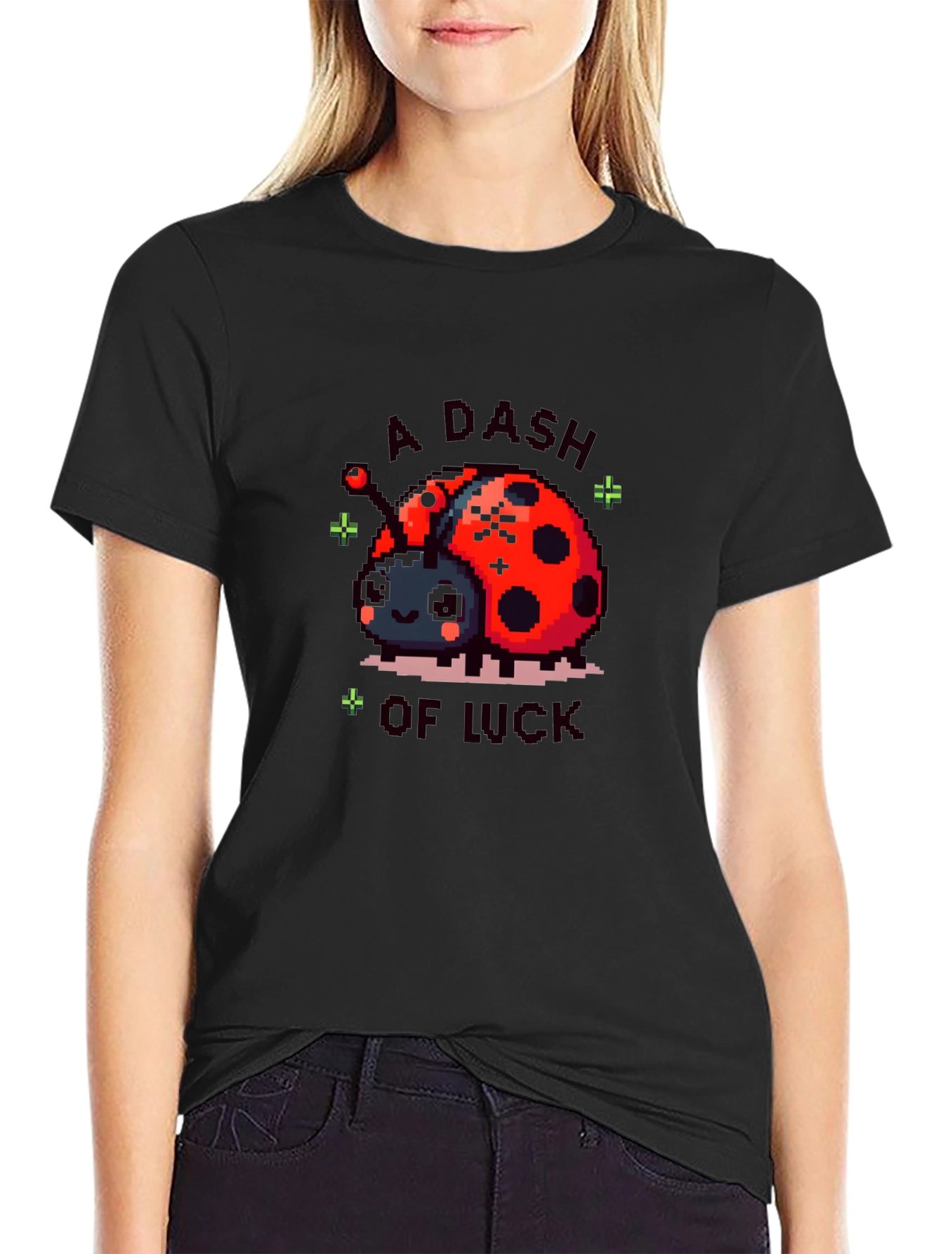 A Dash Of Luck Pixel Ladybug Graphic Tee