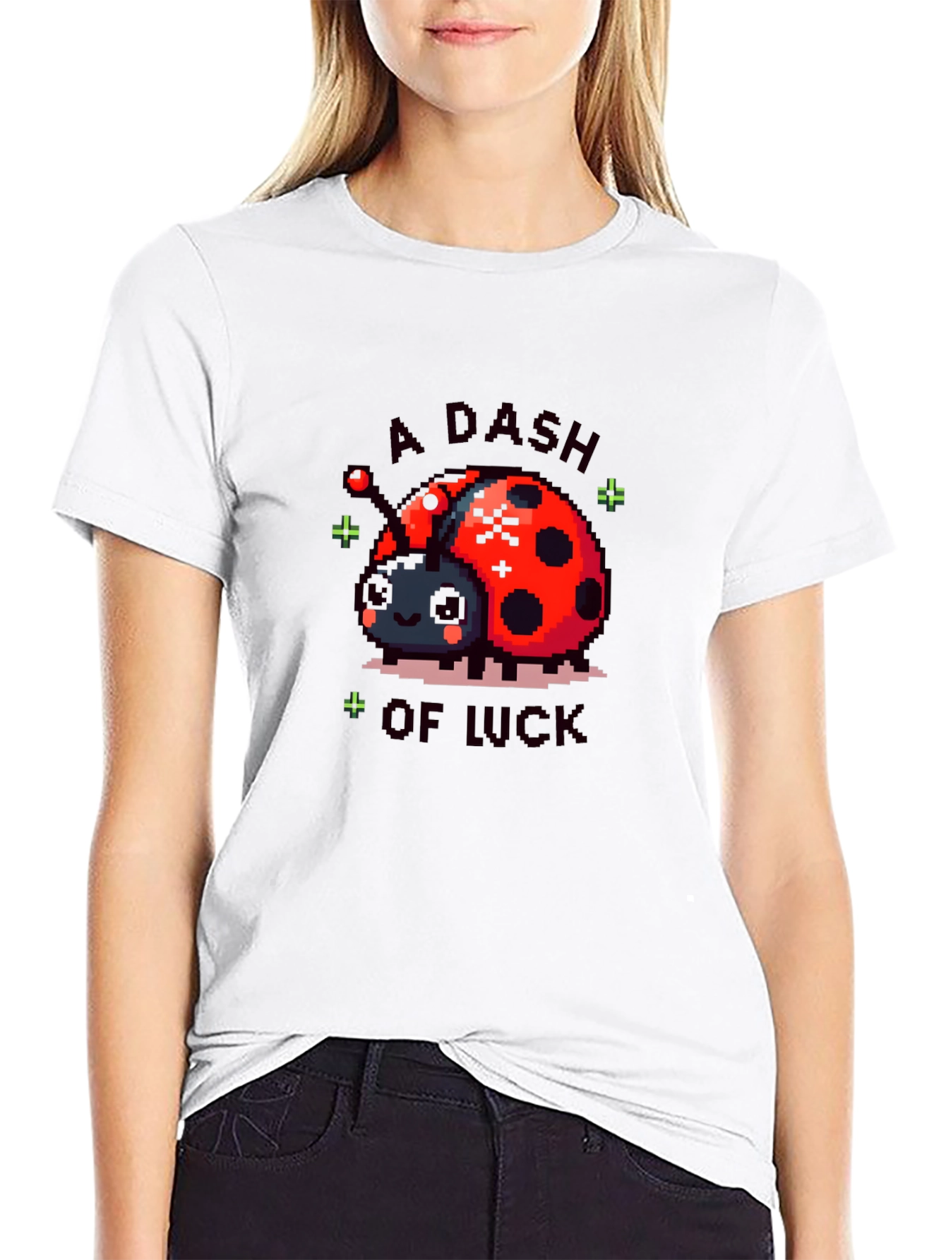 A Dash Of Luck Pixel Ladybug Graphic Tee