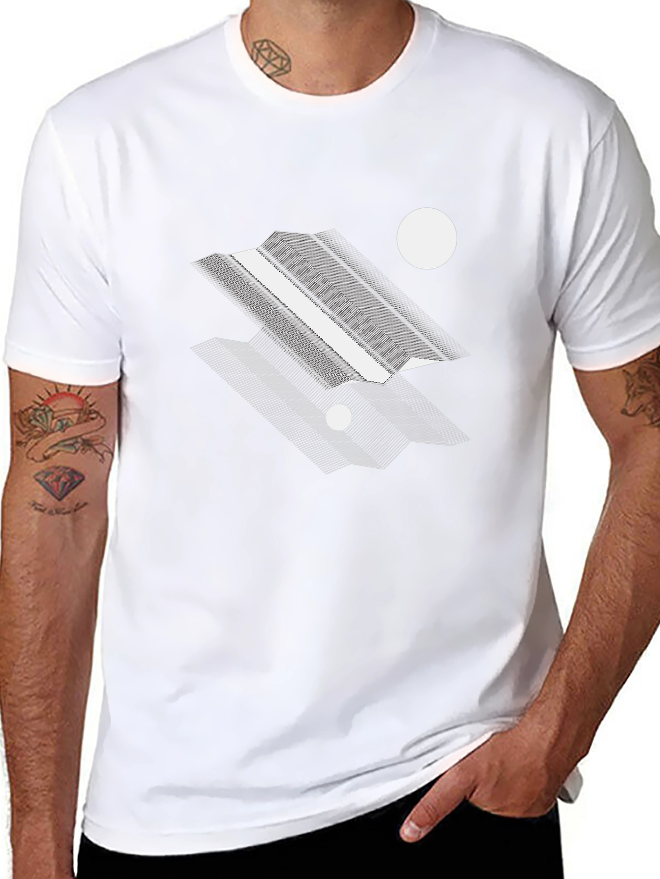 Geometric Graphic Tee - Modern Abstract Design