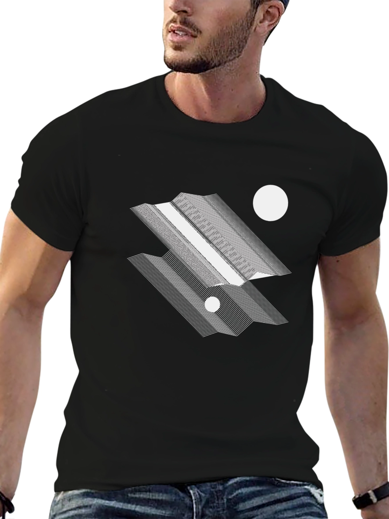 Geometric Graphic Tee - Modern Abstract Design