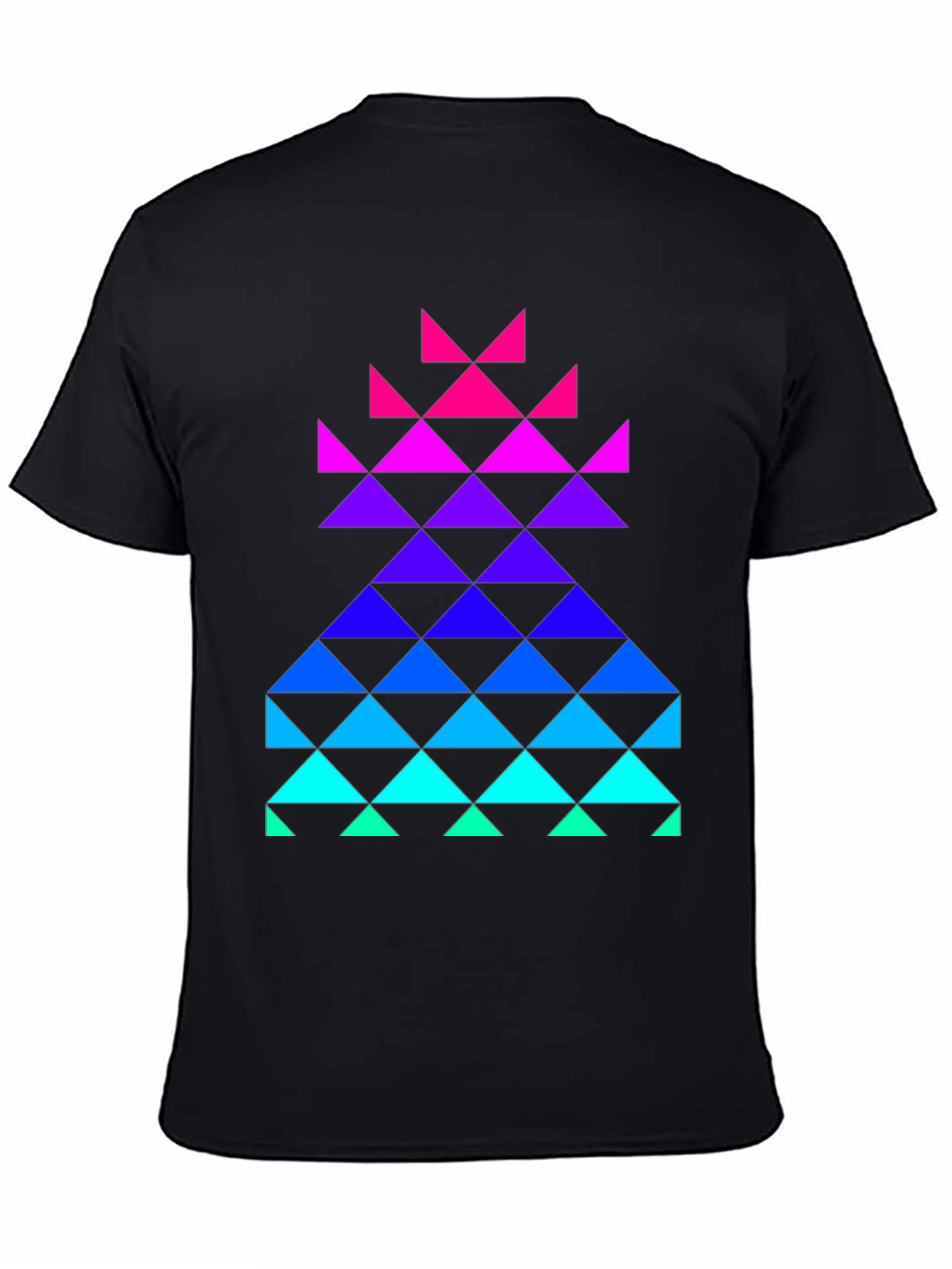 Gradient Triangle Graphic Black T-Shirt