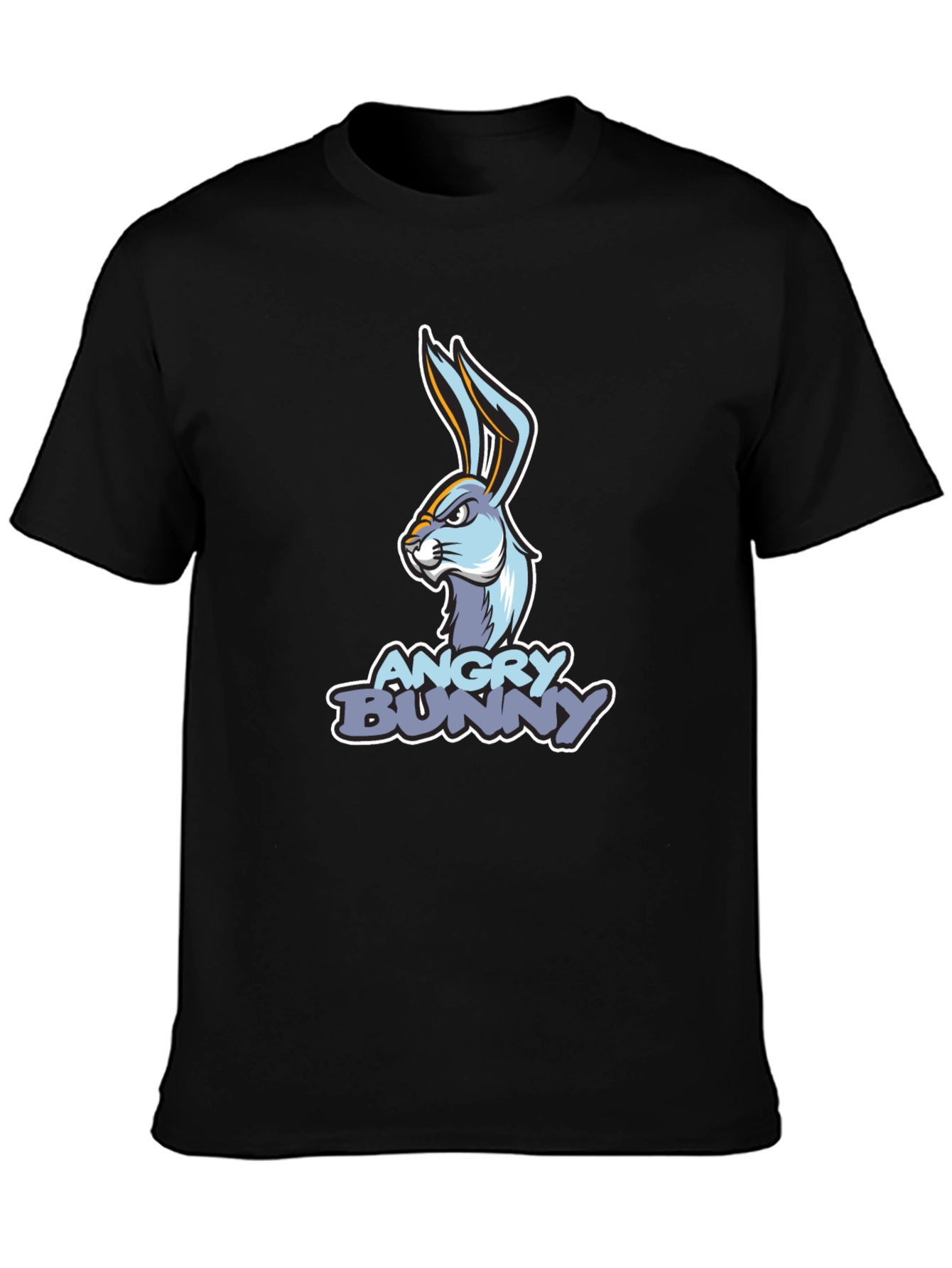 Angry Bunny Graphic T-Shirt - Black Cotton Tee