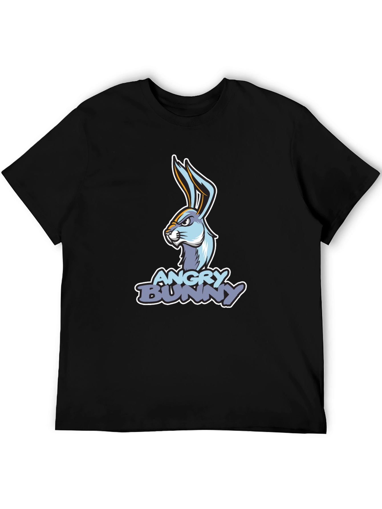 Angry Bunny Graphic T-Shirt - Black Cotton Tee