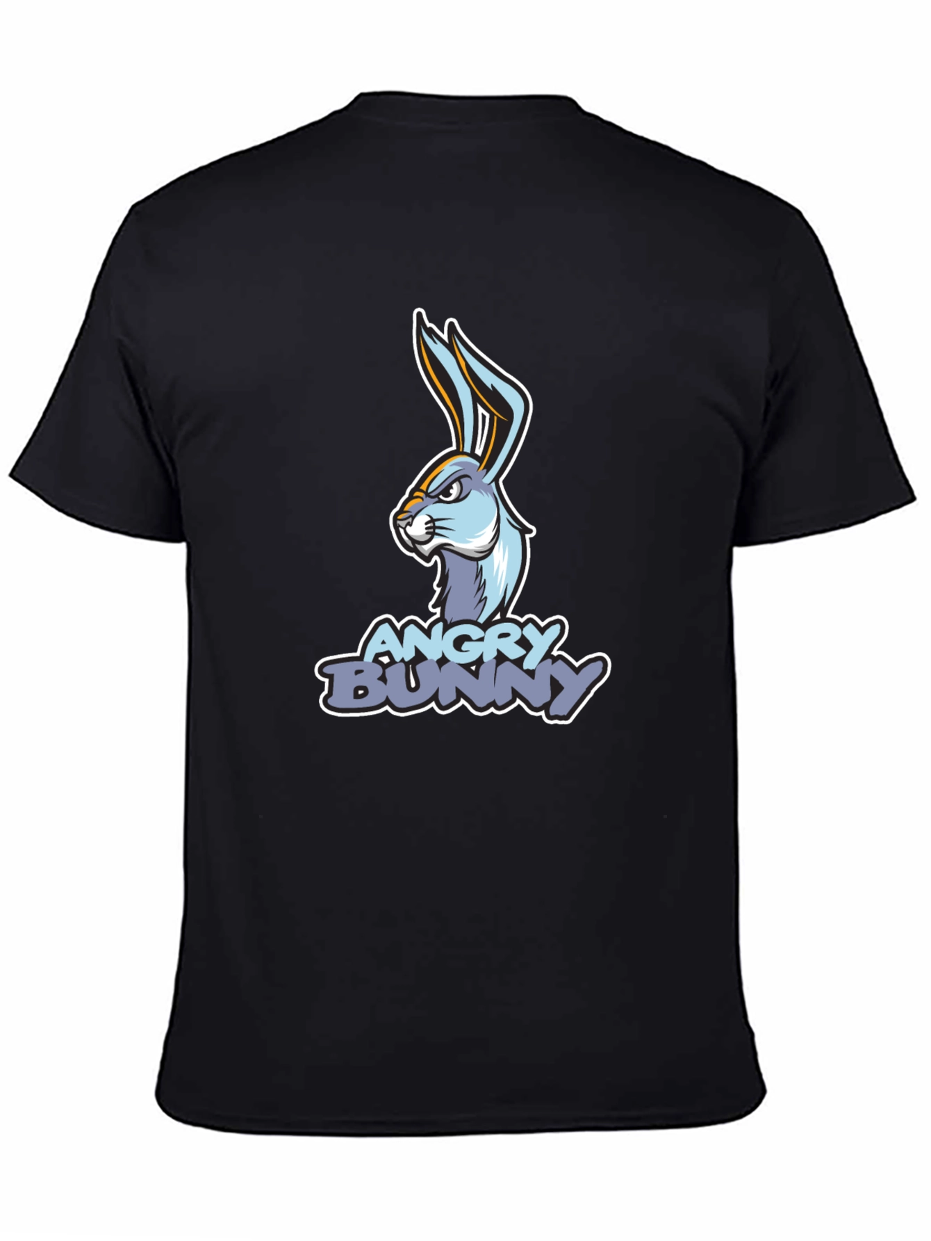 Angry Bunny Graphic T-Shirt - Black Cotton Tee