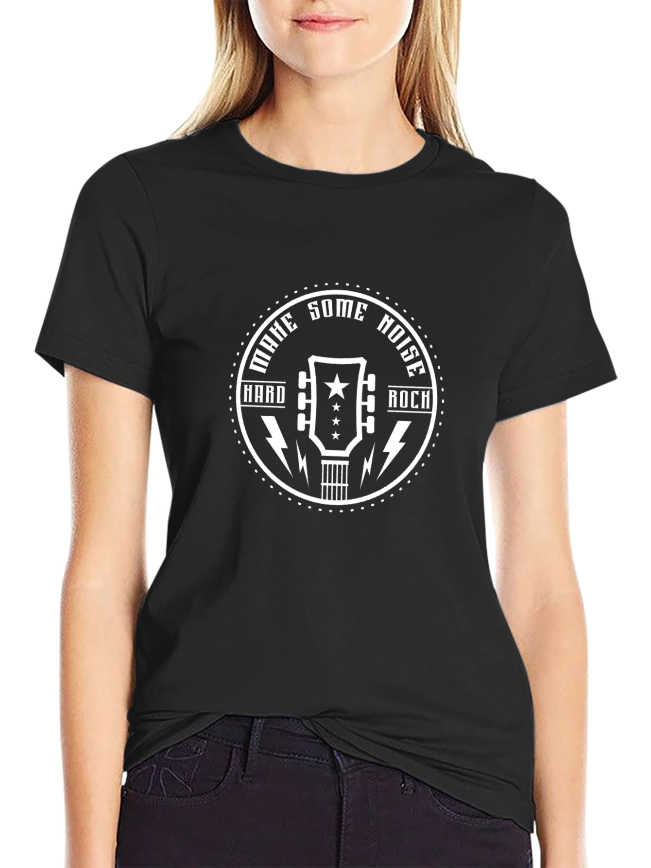Hard Rock Guitar Graphic T-Shirt - Black