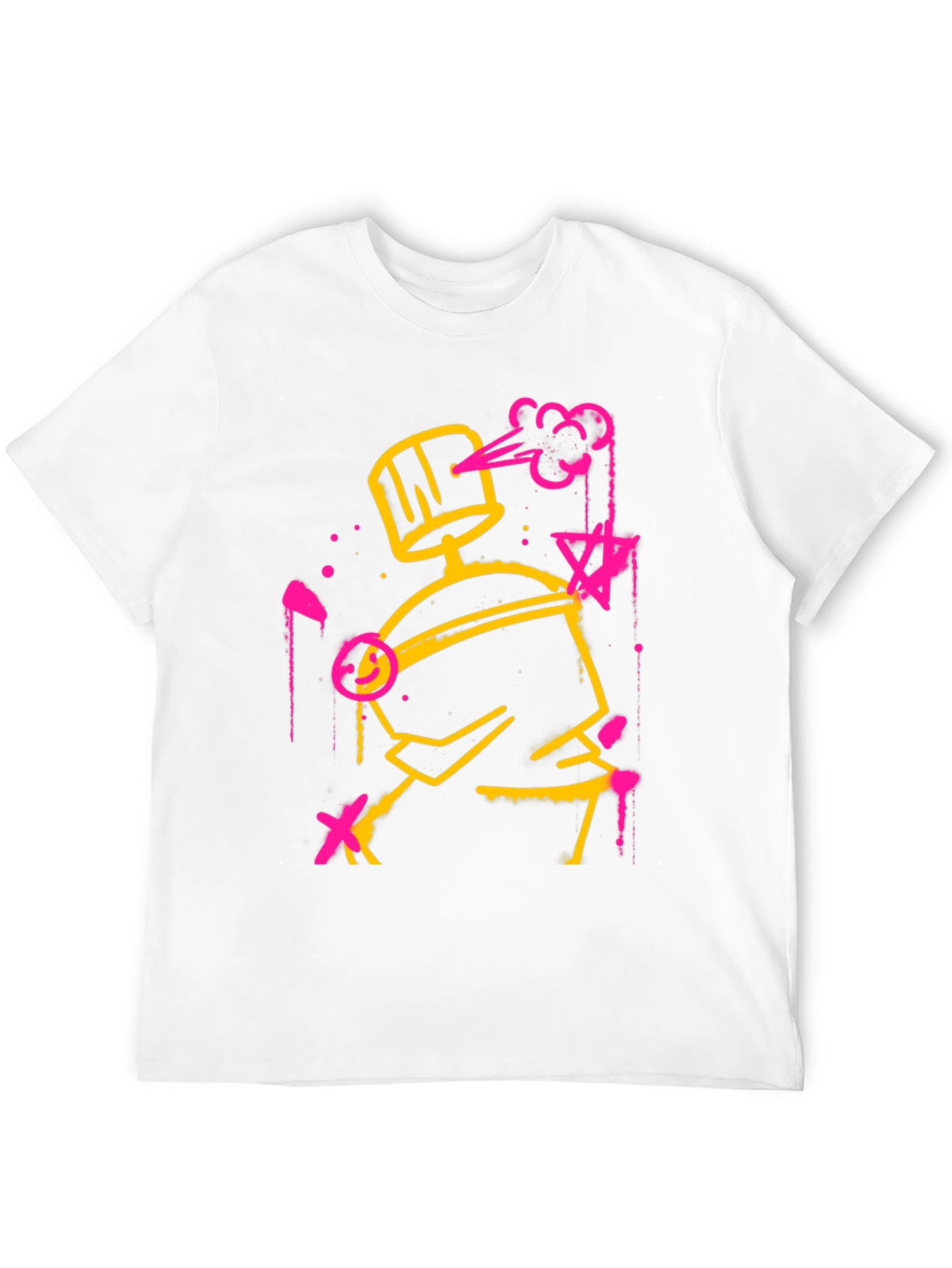 Abstract Spray Paint Graphic Tee - Black