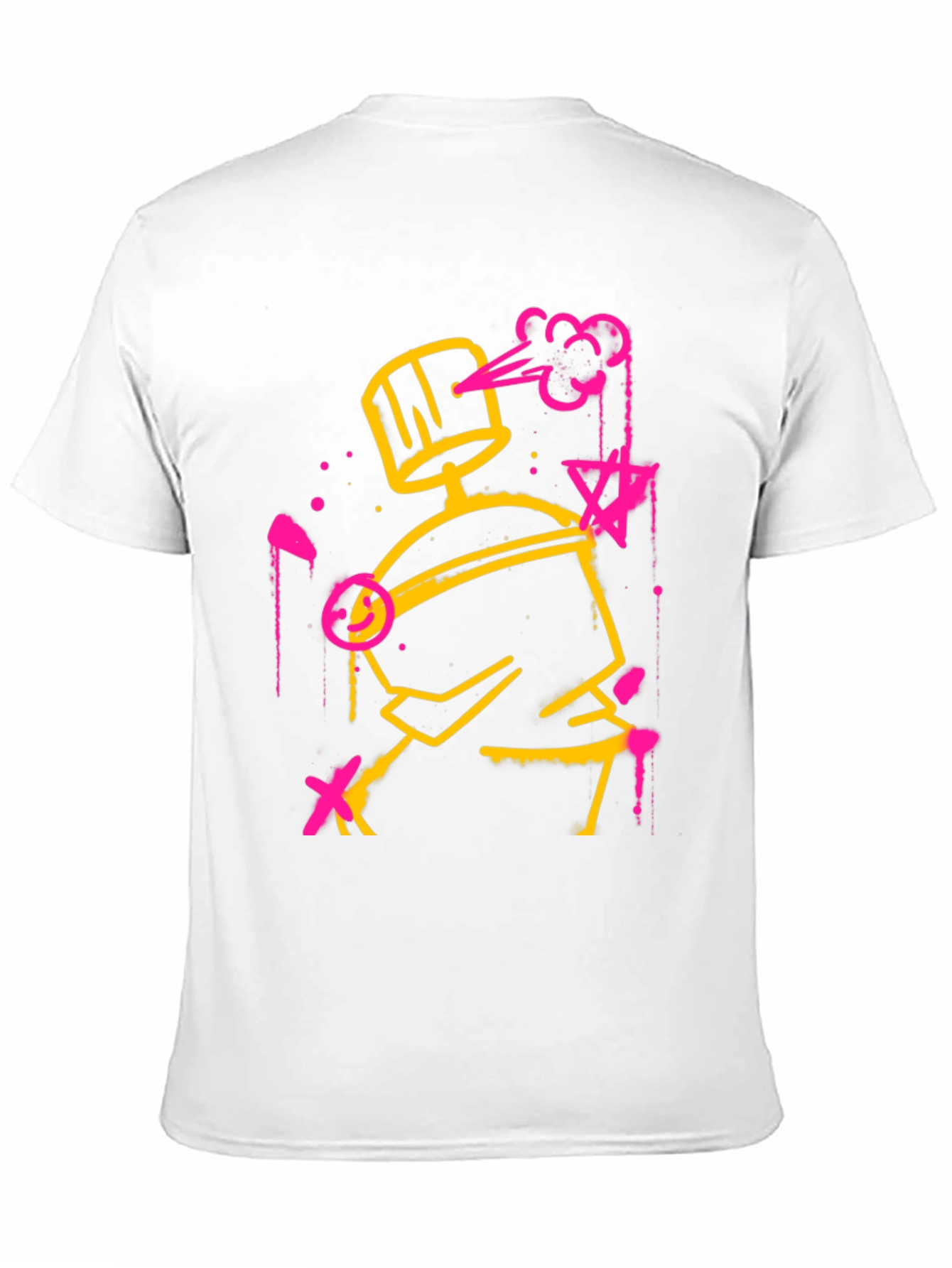 Abstract Spray Paint Graphic Tee - Black